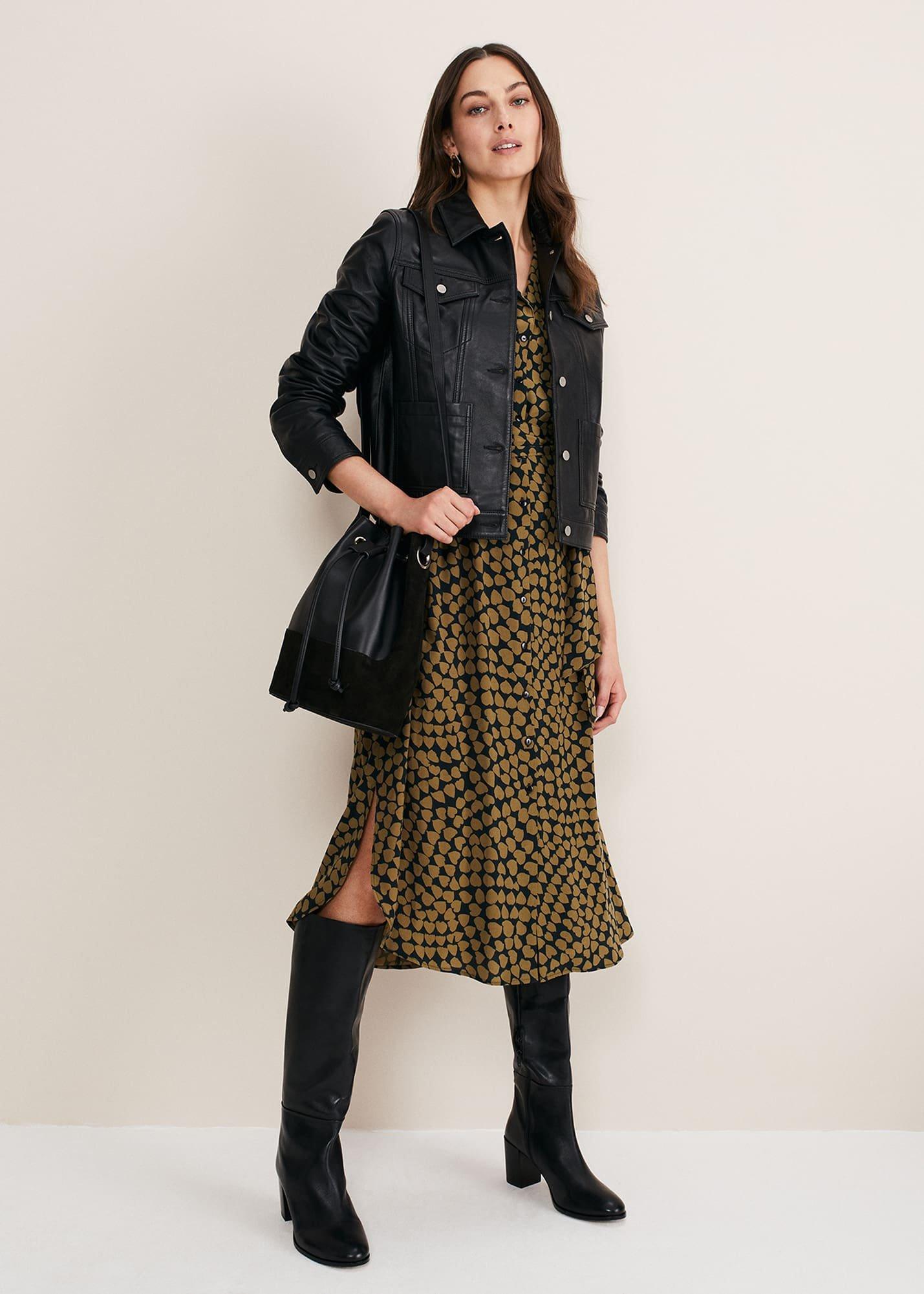 Kesia Heart Print Shirt Dress