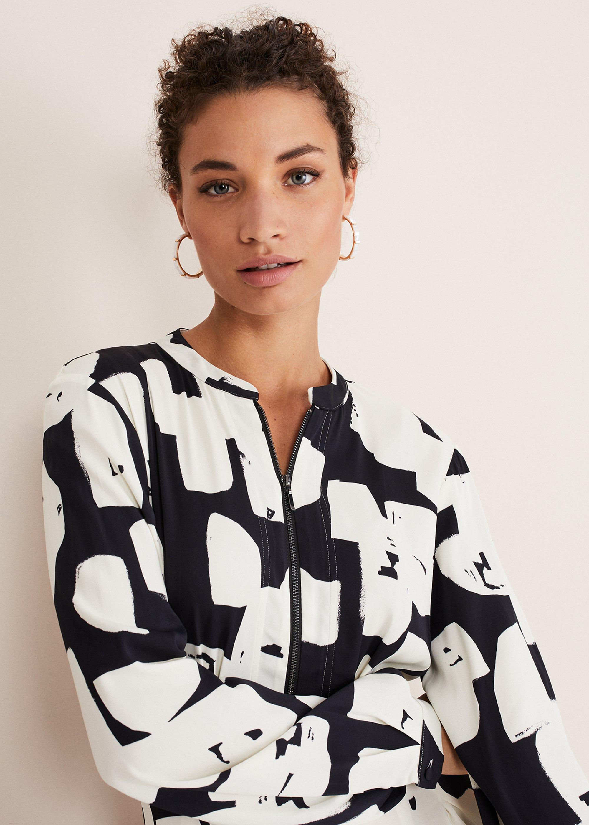 Luana Geo Zip Front Midi Dress