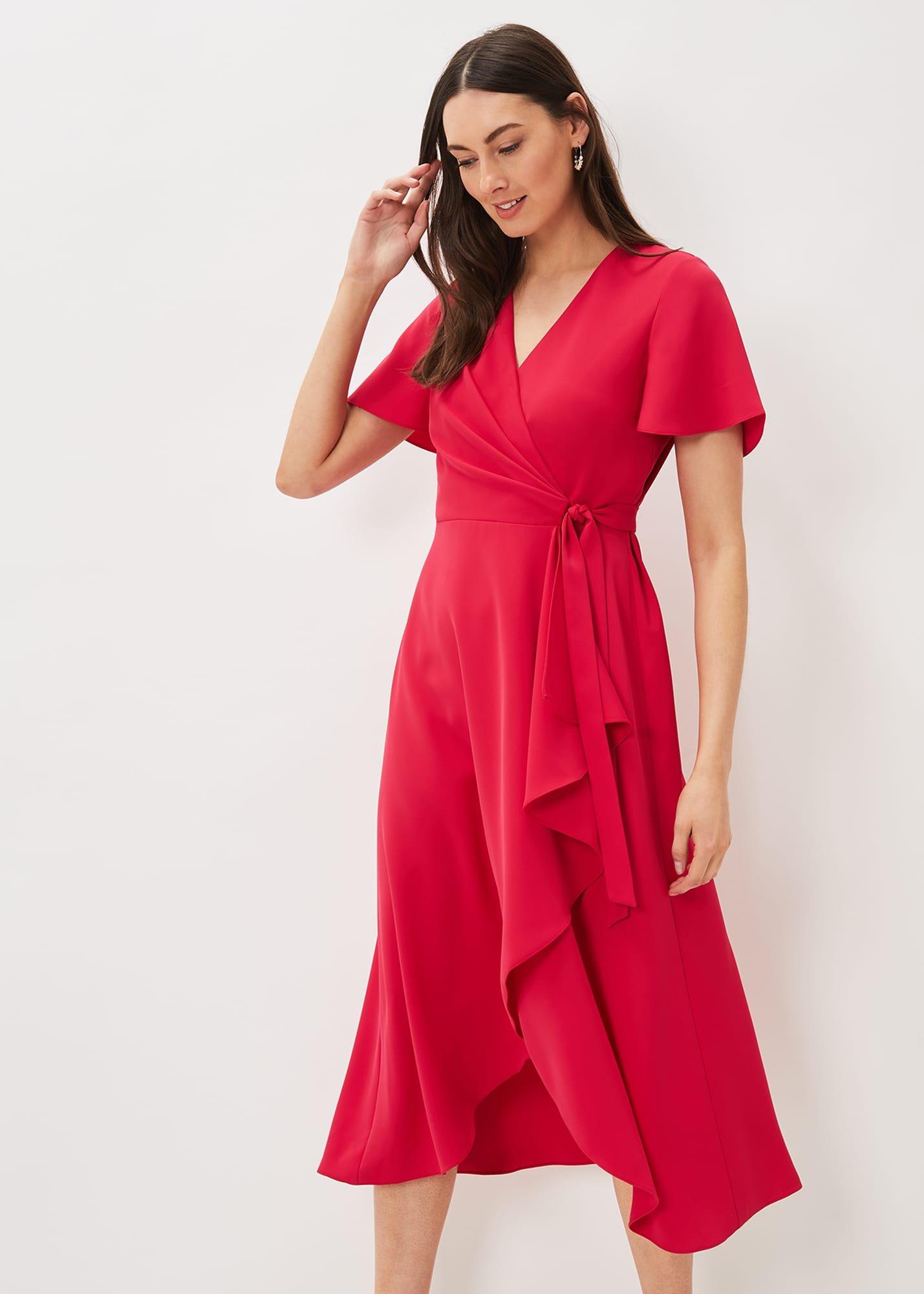 Julissa Ruffle Wrap Midi Dress