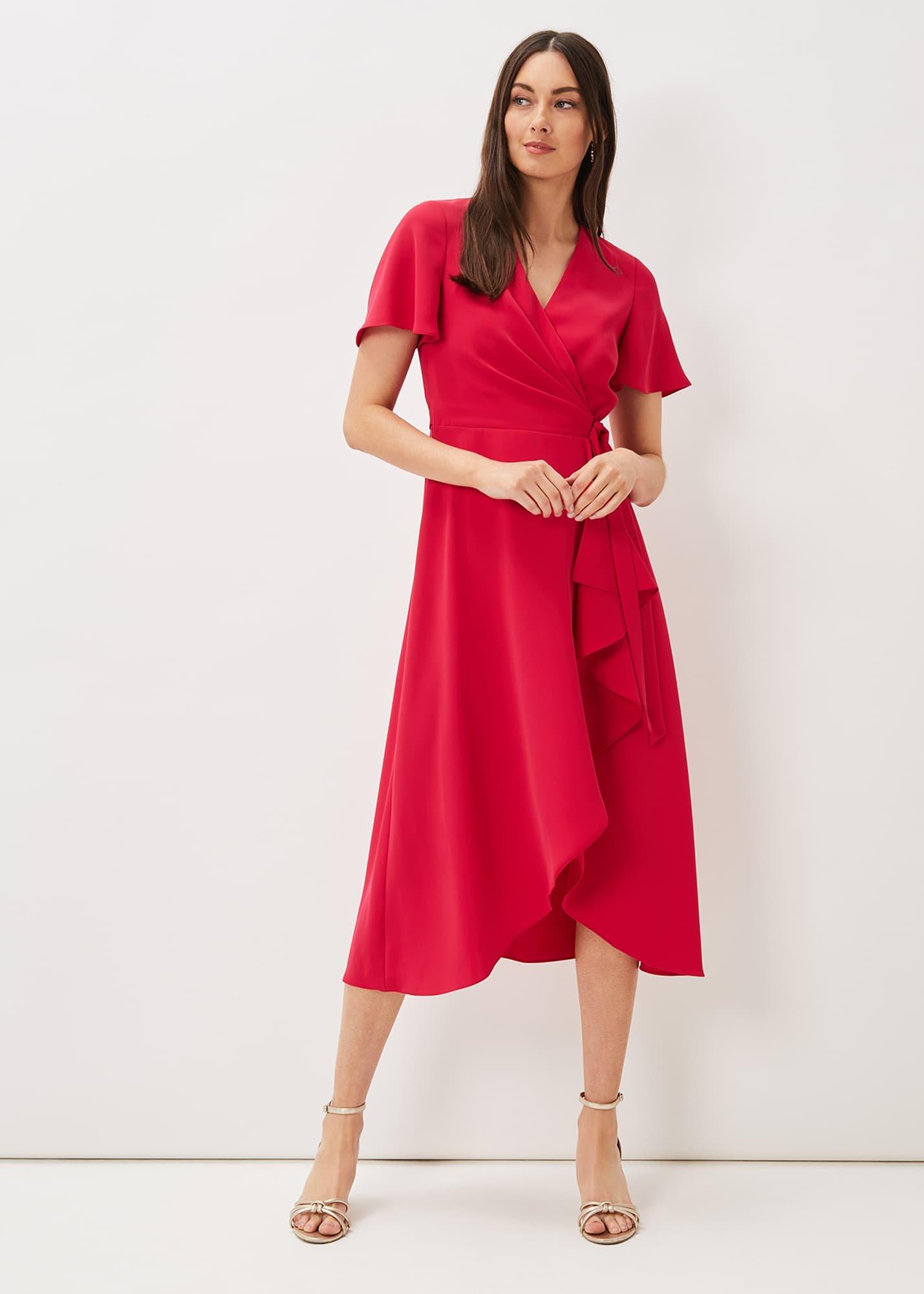 Julissa Ruffle Wrap Midi Dress
