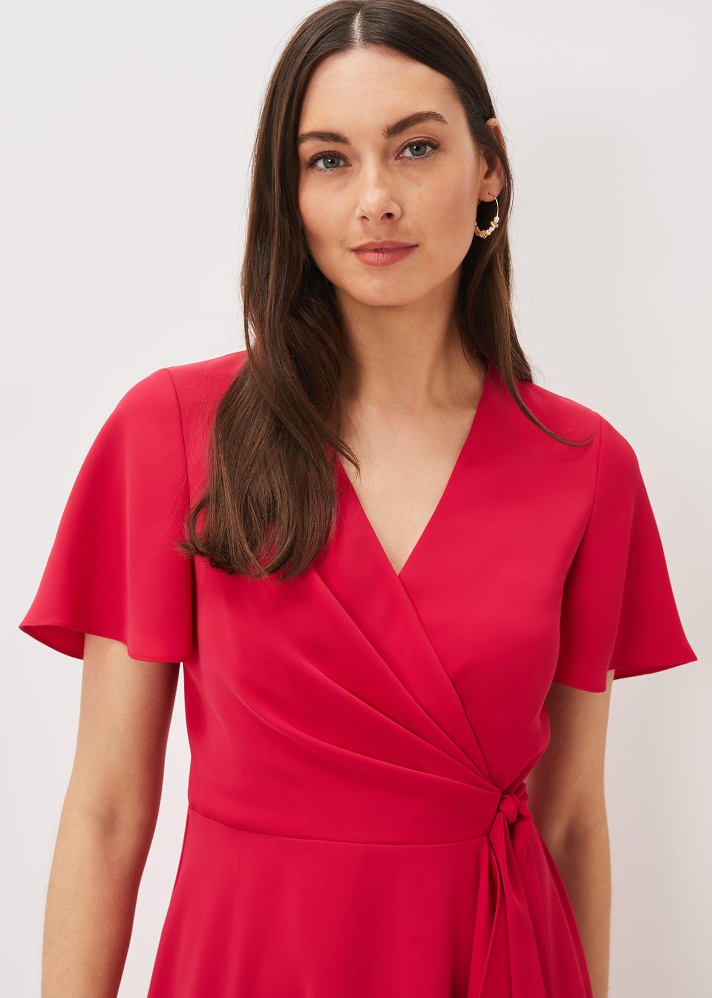 Julissa Ruffle Wrap Midi Dress