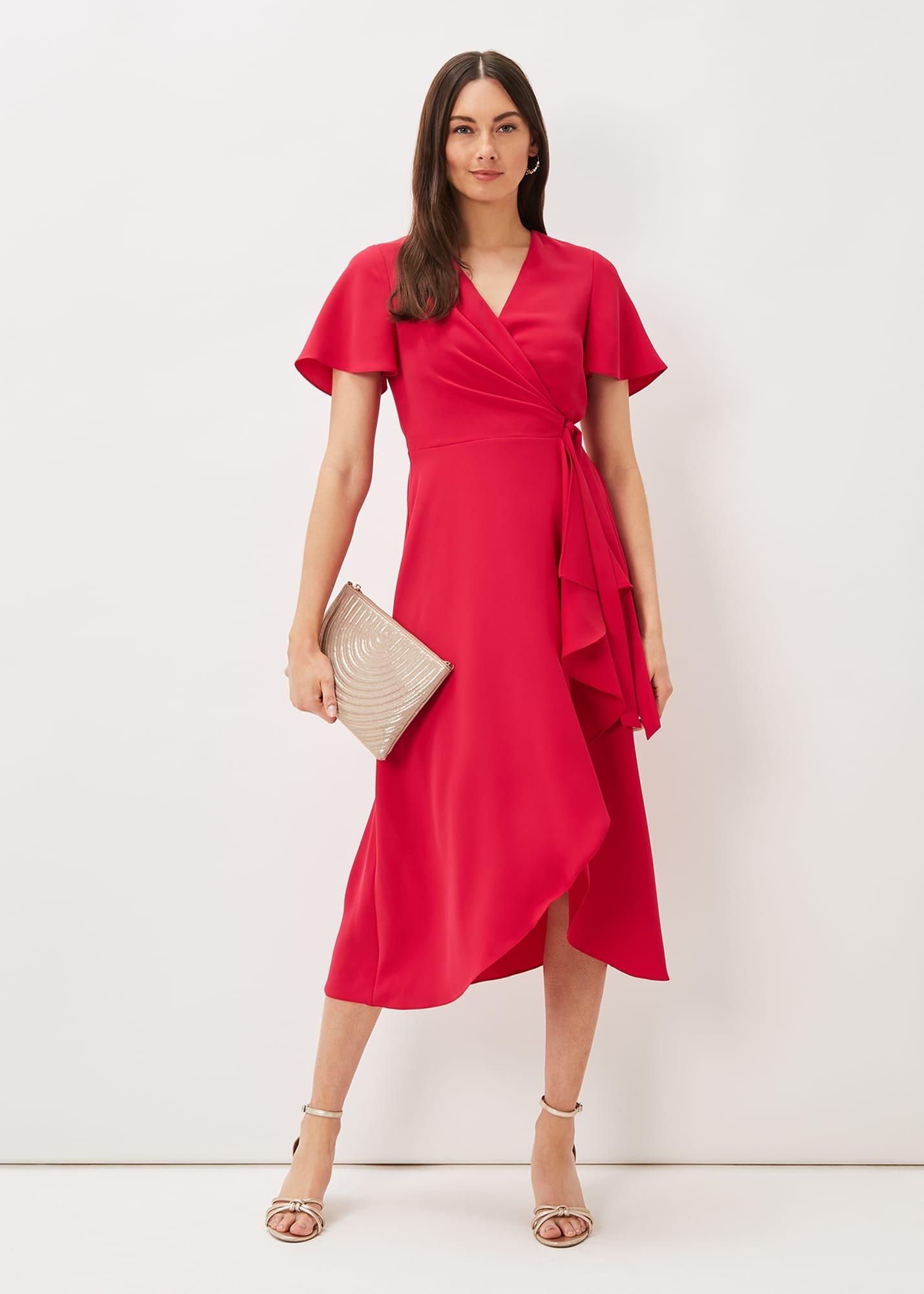 Julissa Ruffle Wrap Midi Dress
