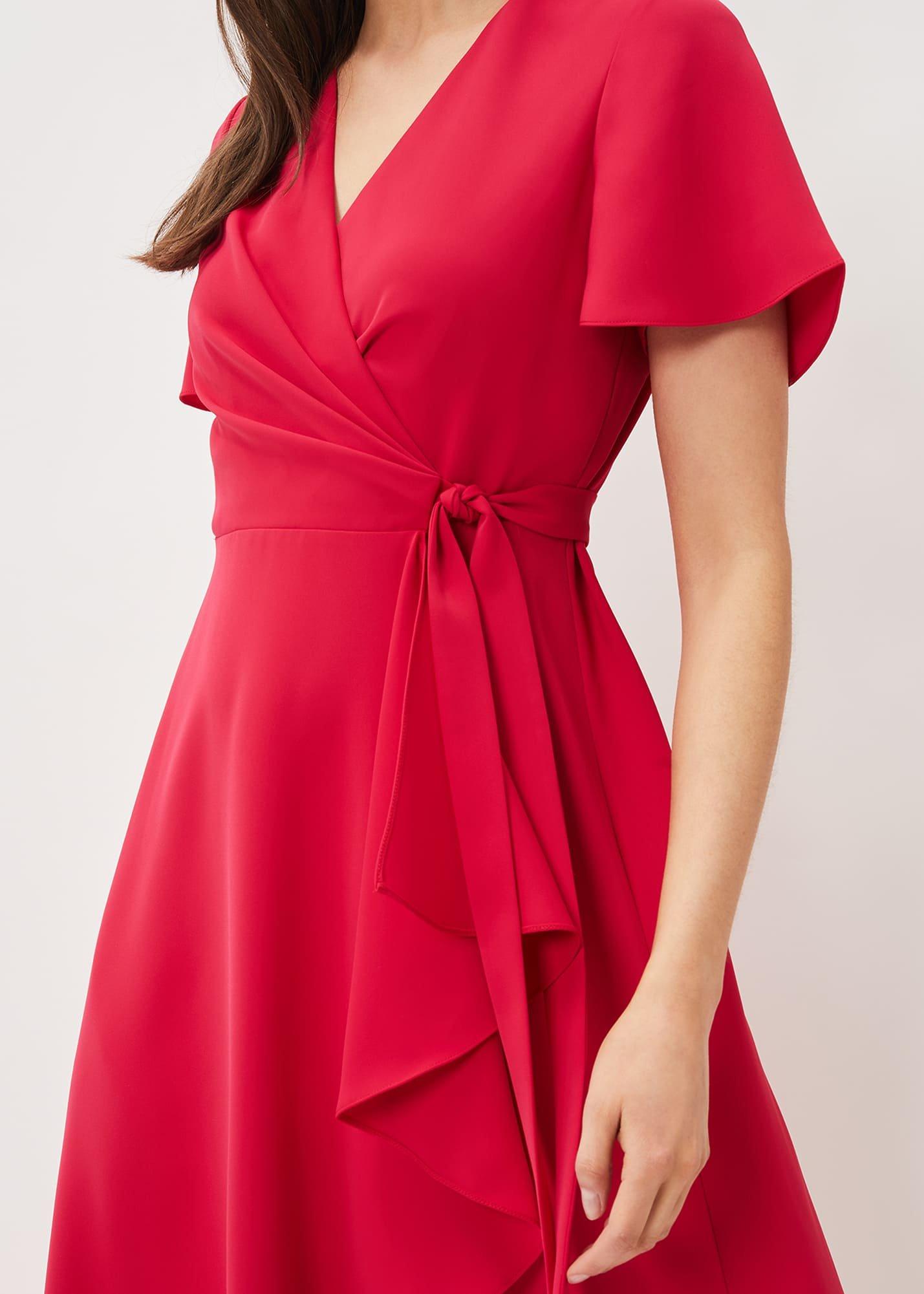 Julissa Ruffle Wrap Midi Dress