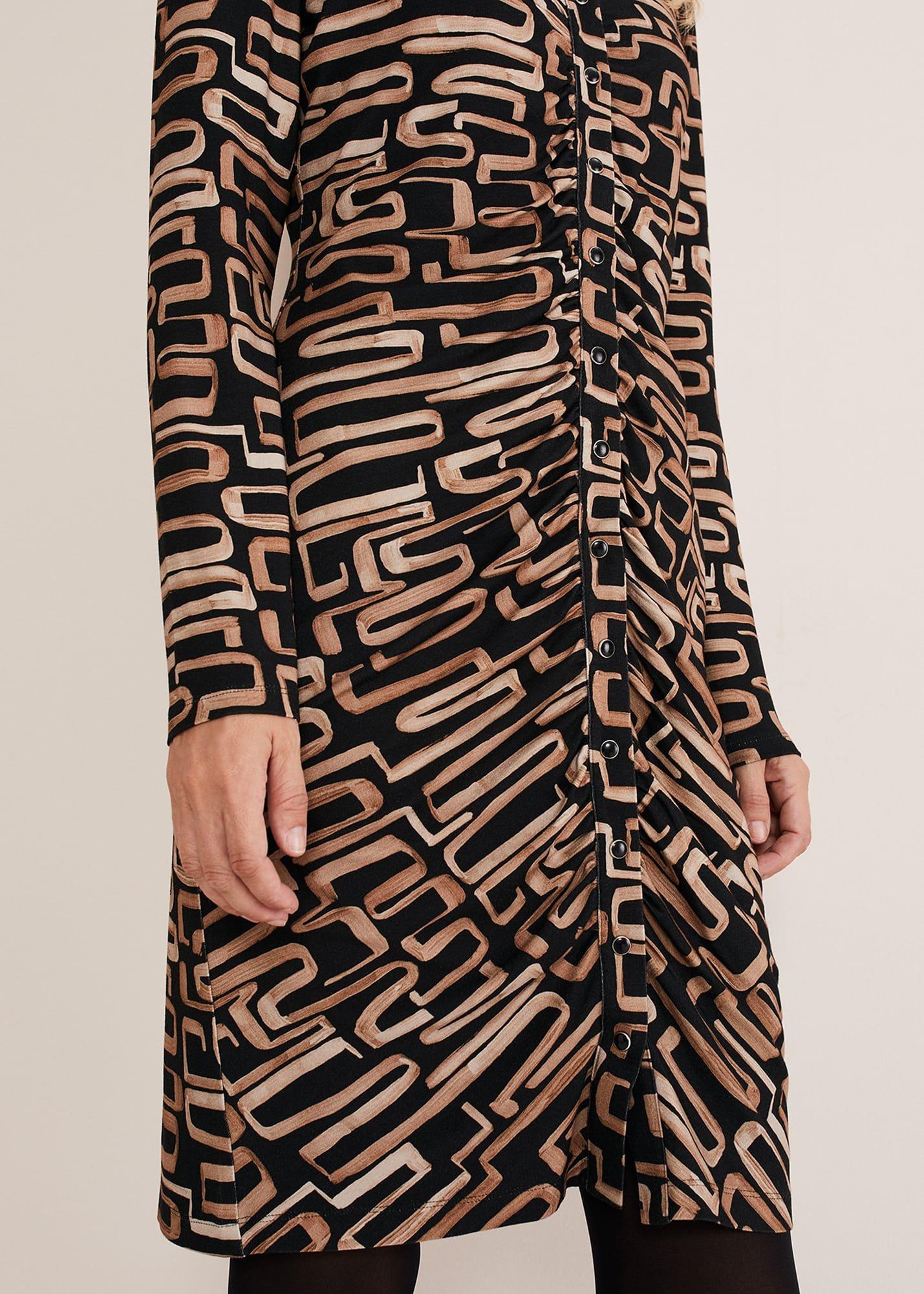 Flora Broken Lines Ruched Dress