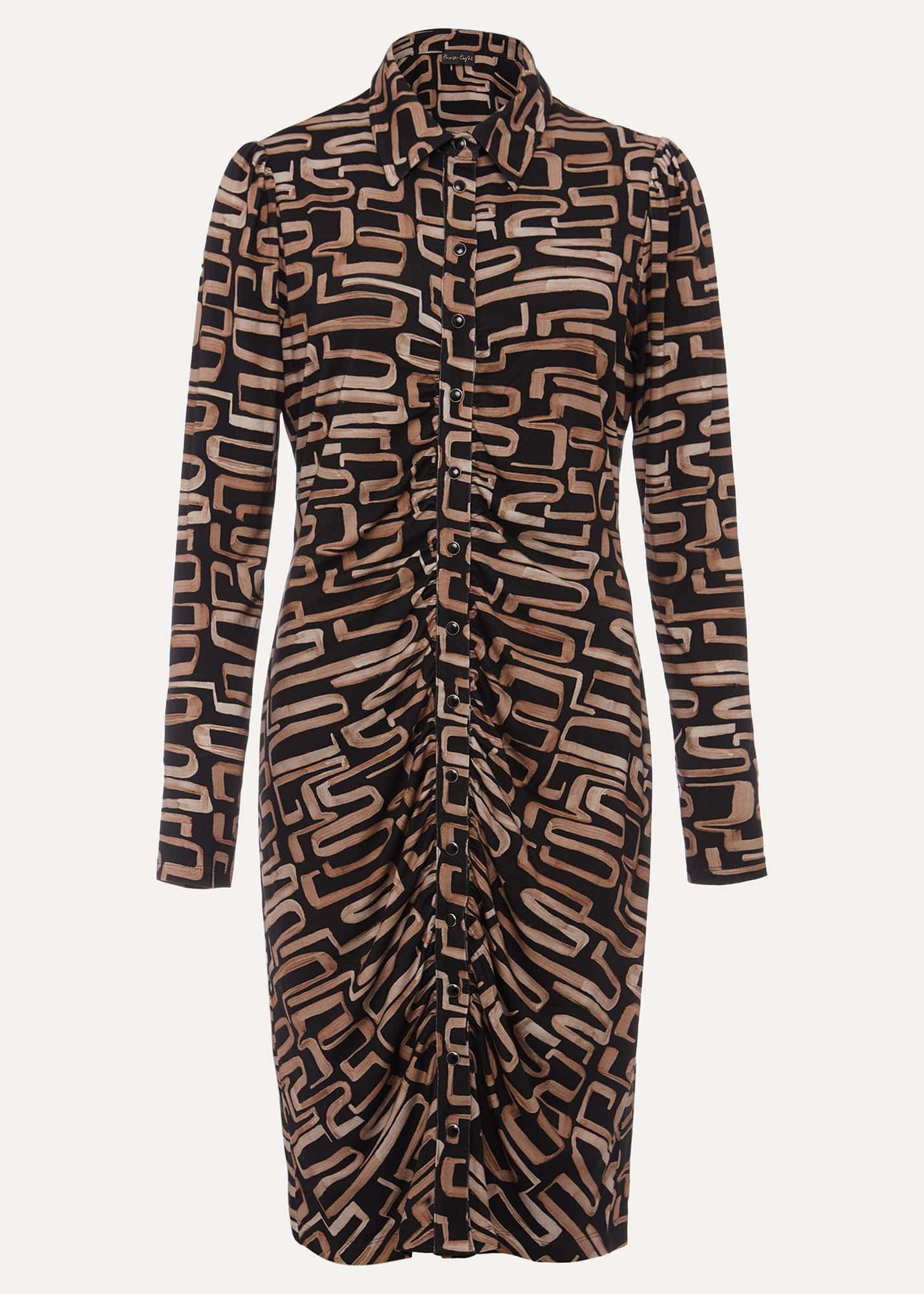 Flora Broken Lines Ruched Dress