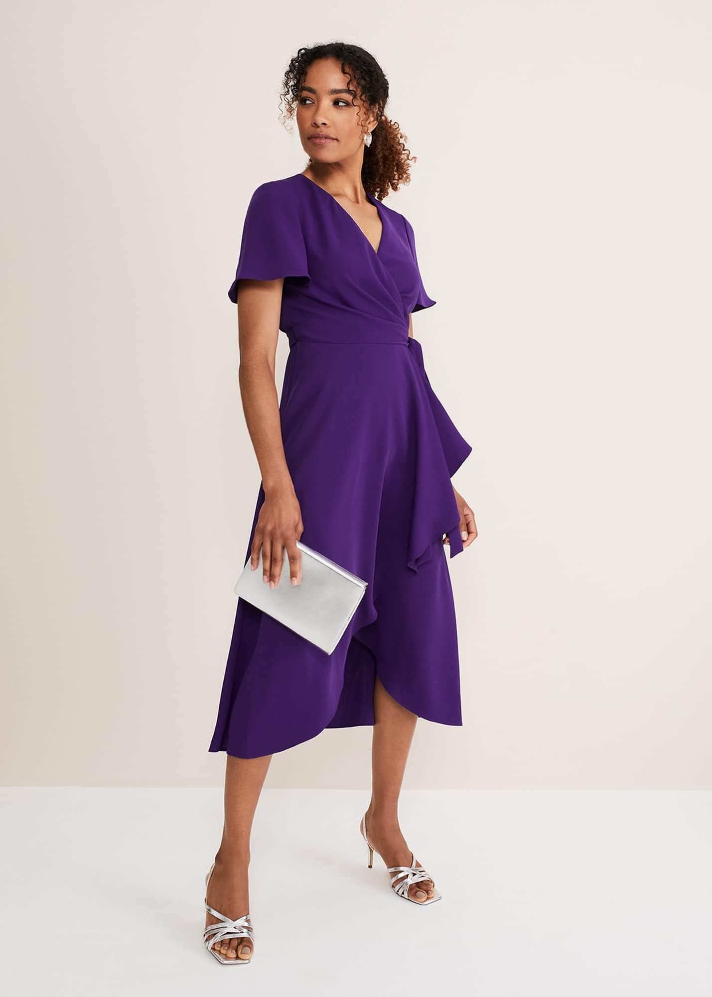 Julissa Ruffle Wrap Midi Dress
