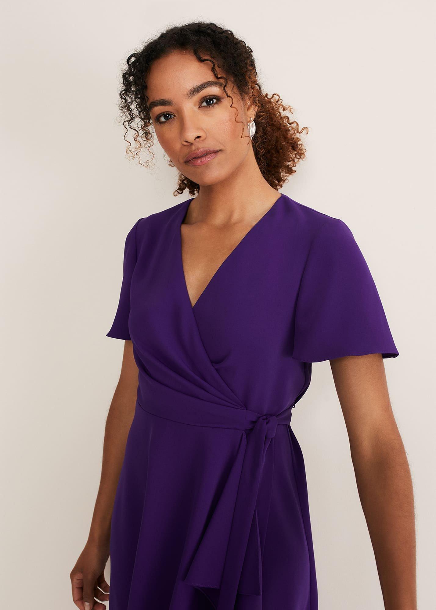 Julissa Ruffle Wrap Midi Dress