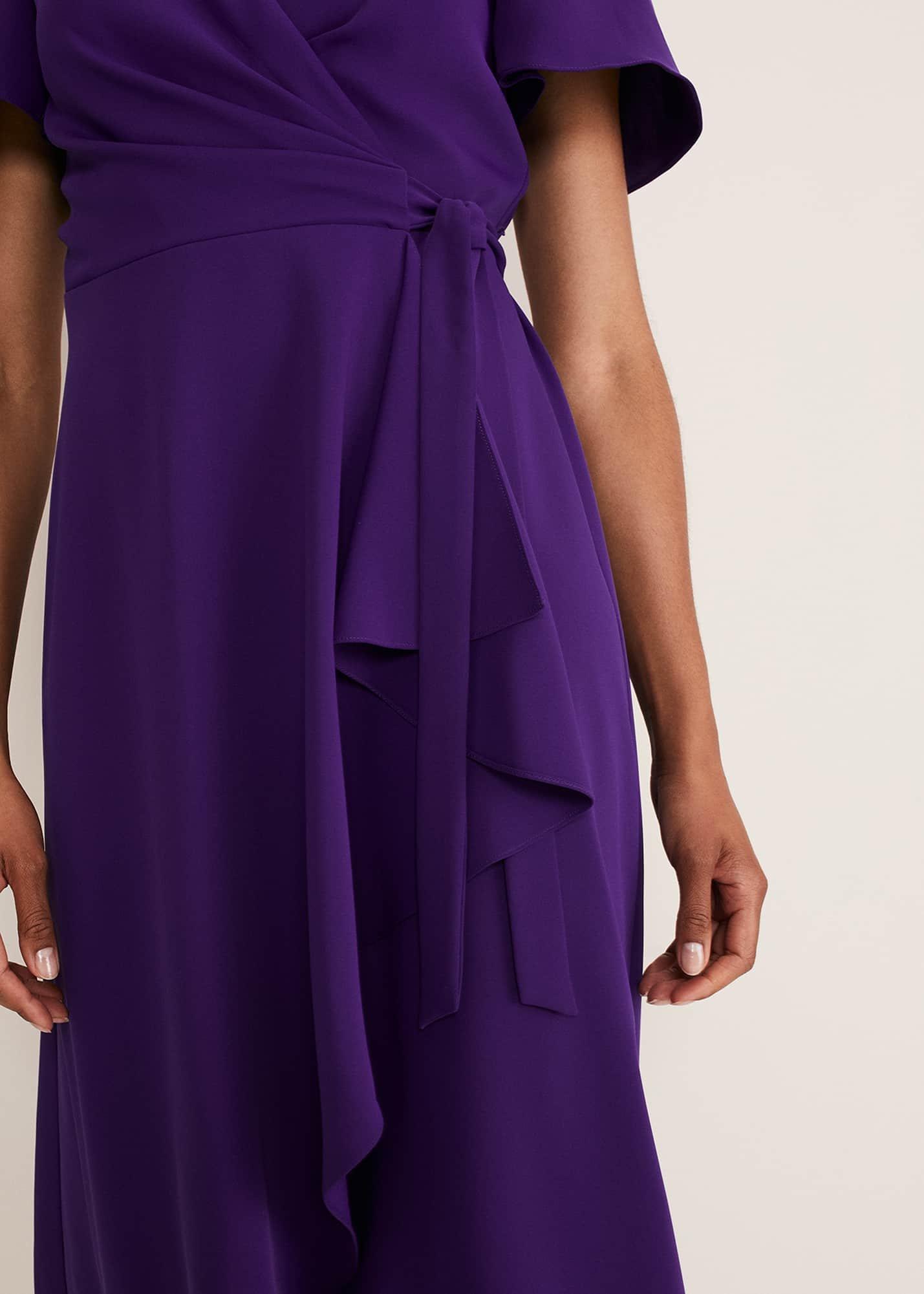 Julissa Ruffle Wrap Midi Dress