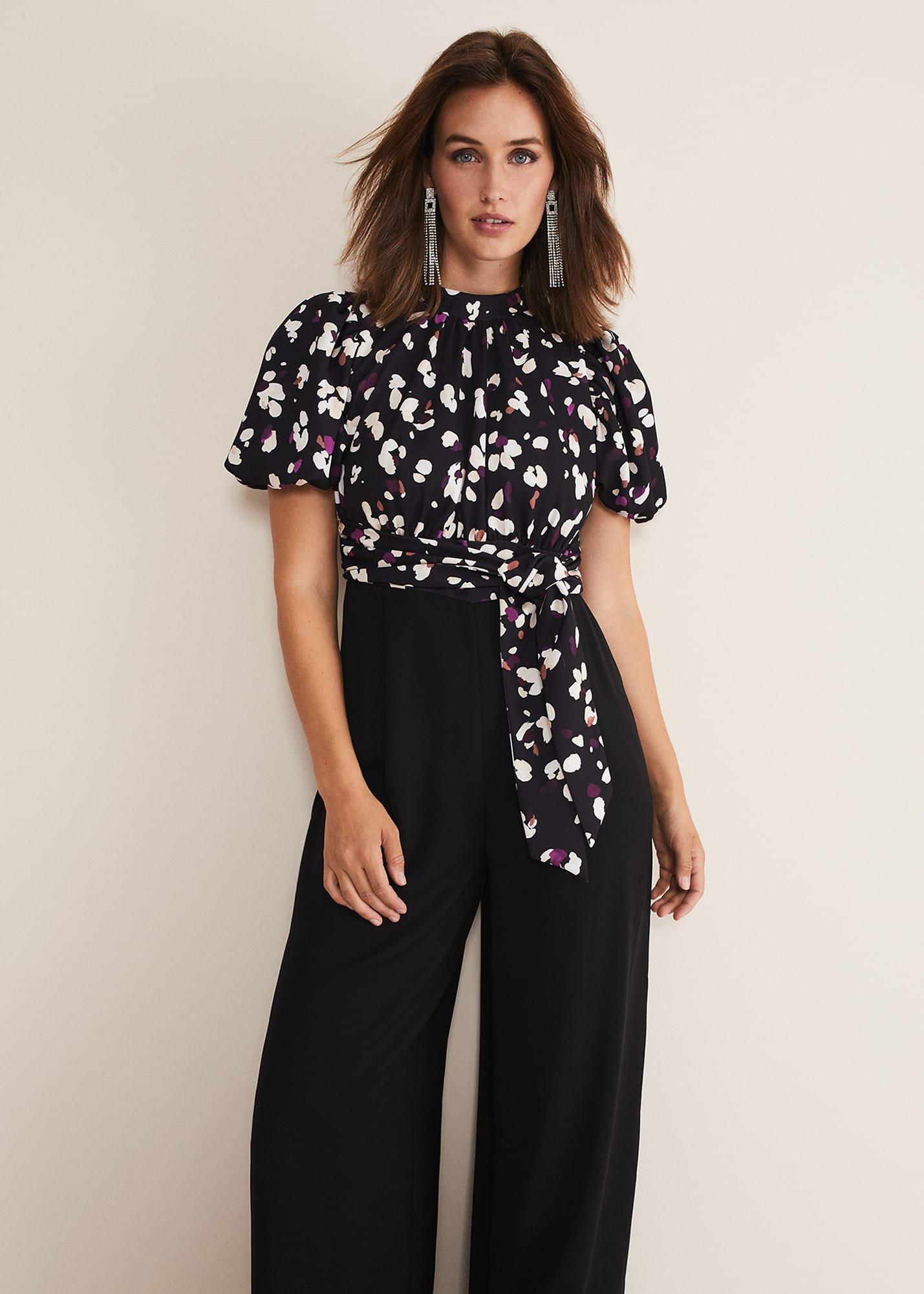 Paulina Puff Sleeve Animal Jumpsuit