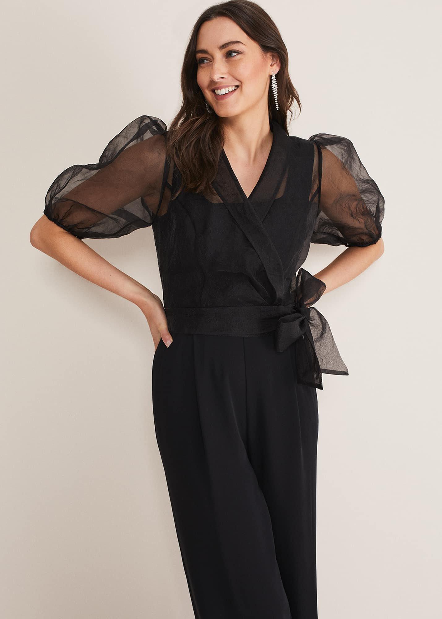 Brontie Puff Sleeve Wide Leg Jumpsuit