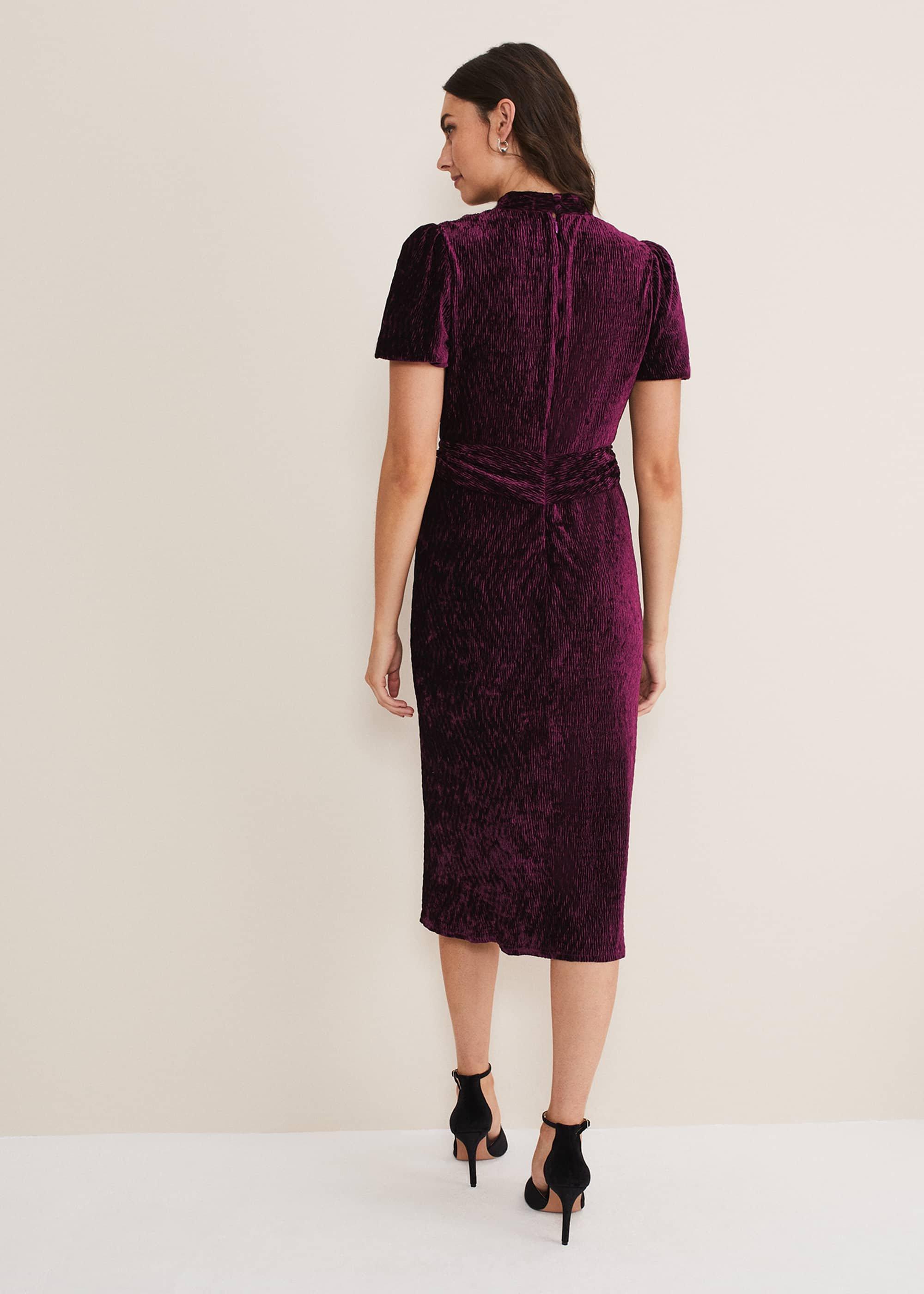 Kaylee Velvet Pleat Dress