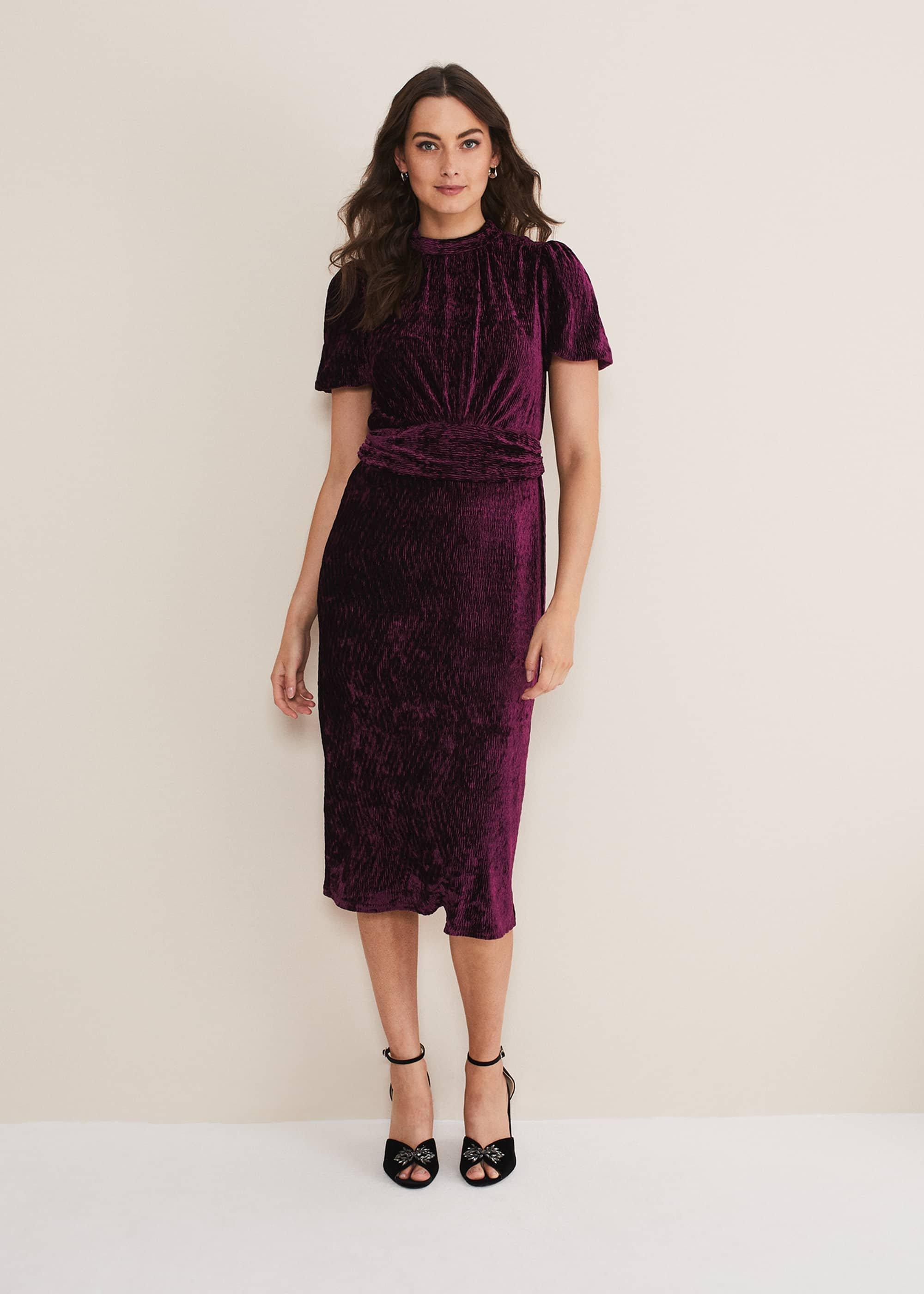 Kaylee Velvet Pleat Dress