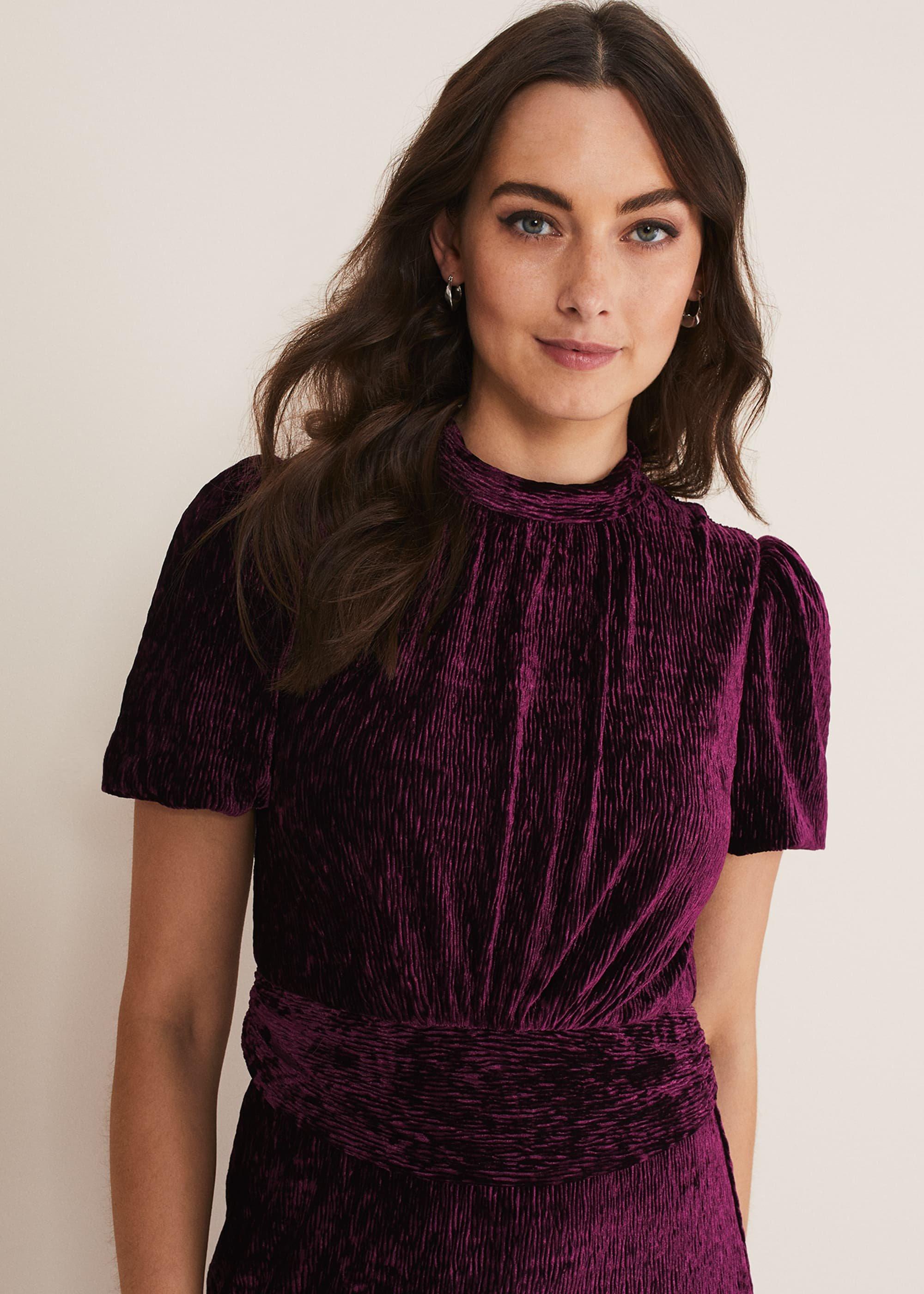 Kaylee Velvet Pleat Dress