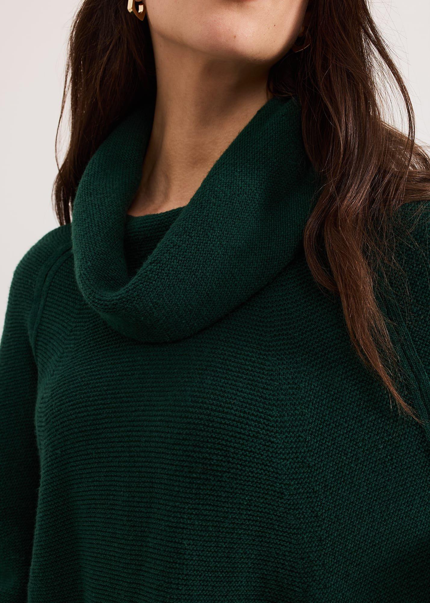 ${product-id}-Dahlie Chunky Knit Tunic Mini Dress-Green-${view-type}