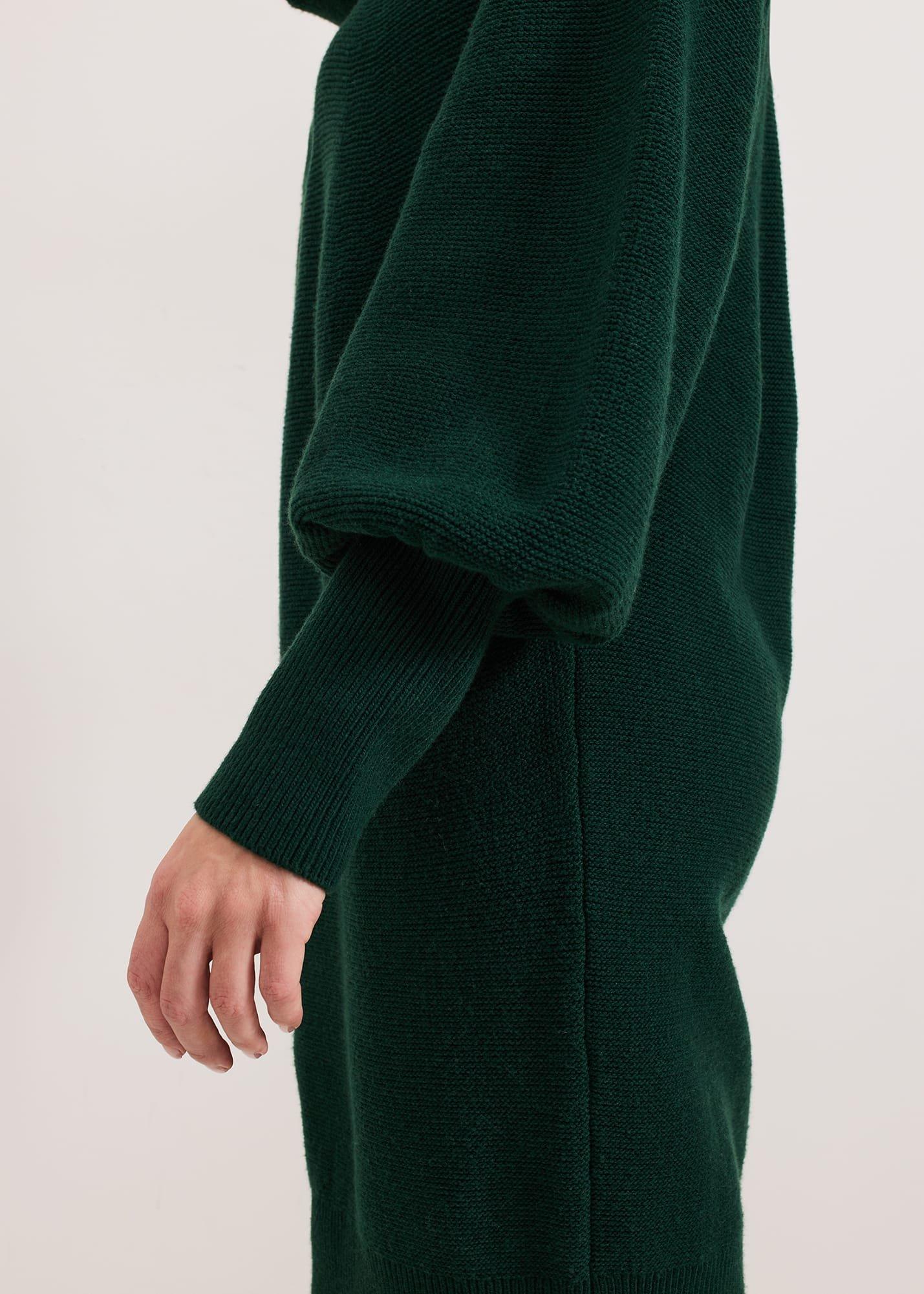 ${product-id}-Dahlie Chunky Knit Tunic Mini Dress-Green-${view-type}