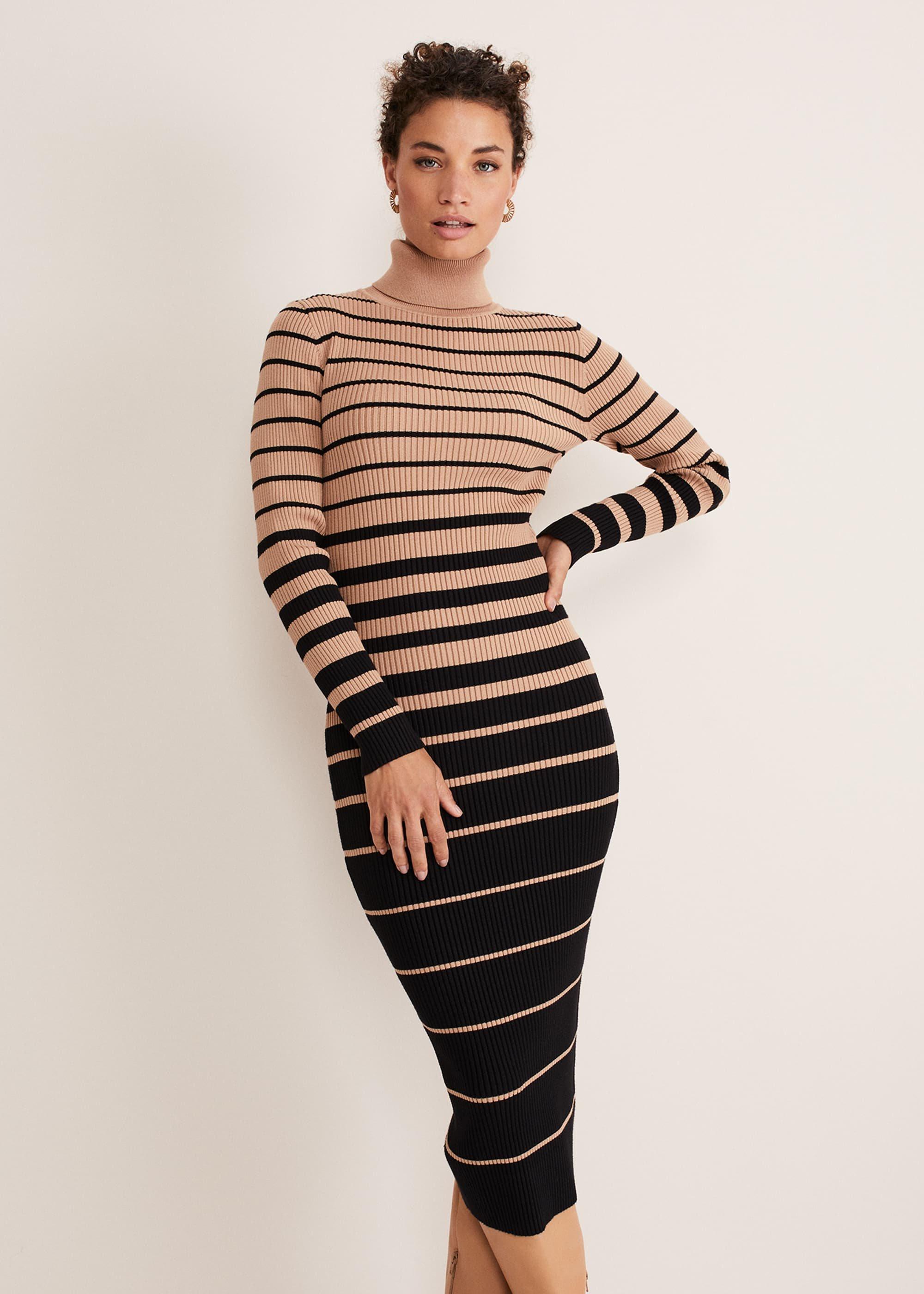 Bettie Ombre Colourblock Ribbed Dress