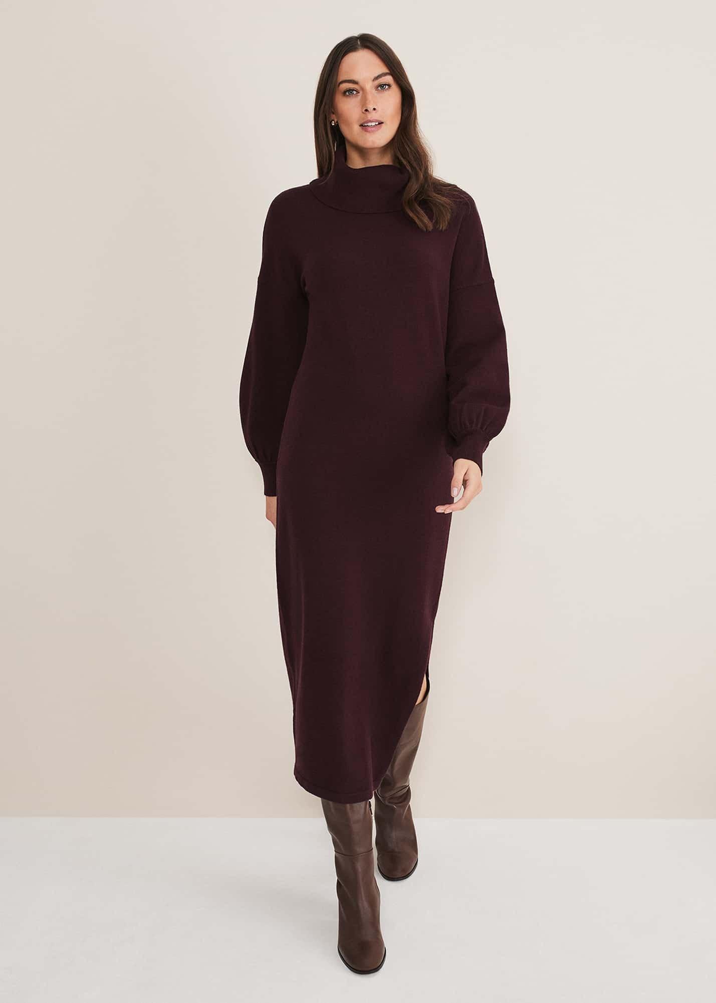 Aileen Maxi Roll Neck Knit Dress