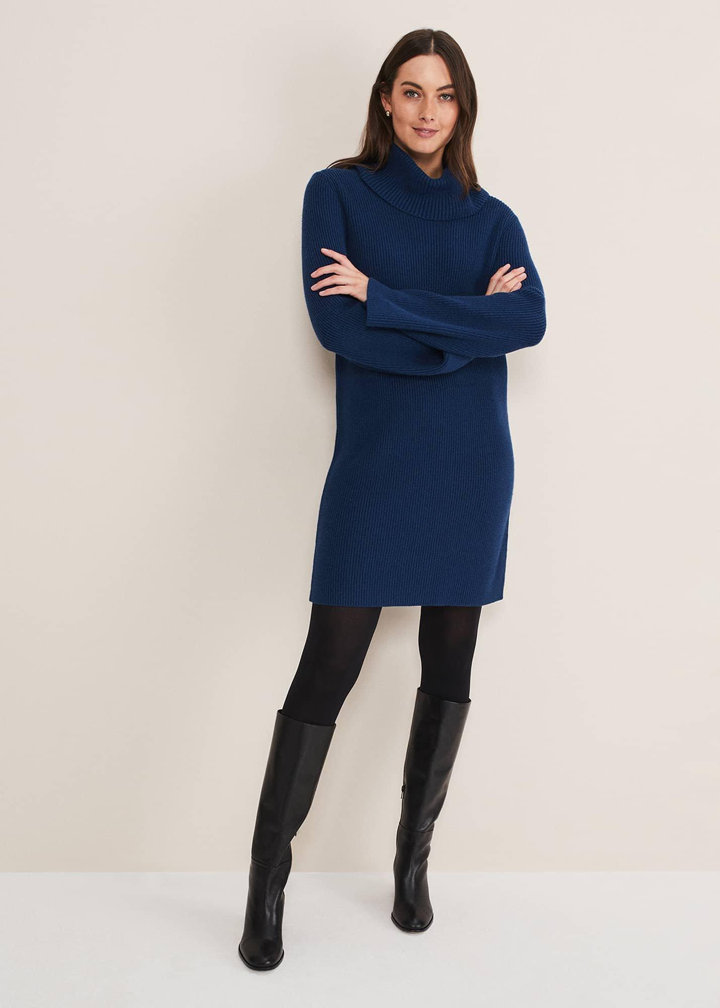 Saffie Cosy Ribbed Sleeve Knit Dress