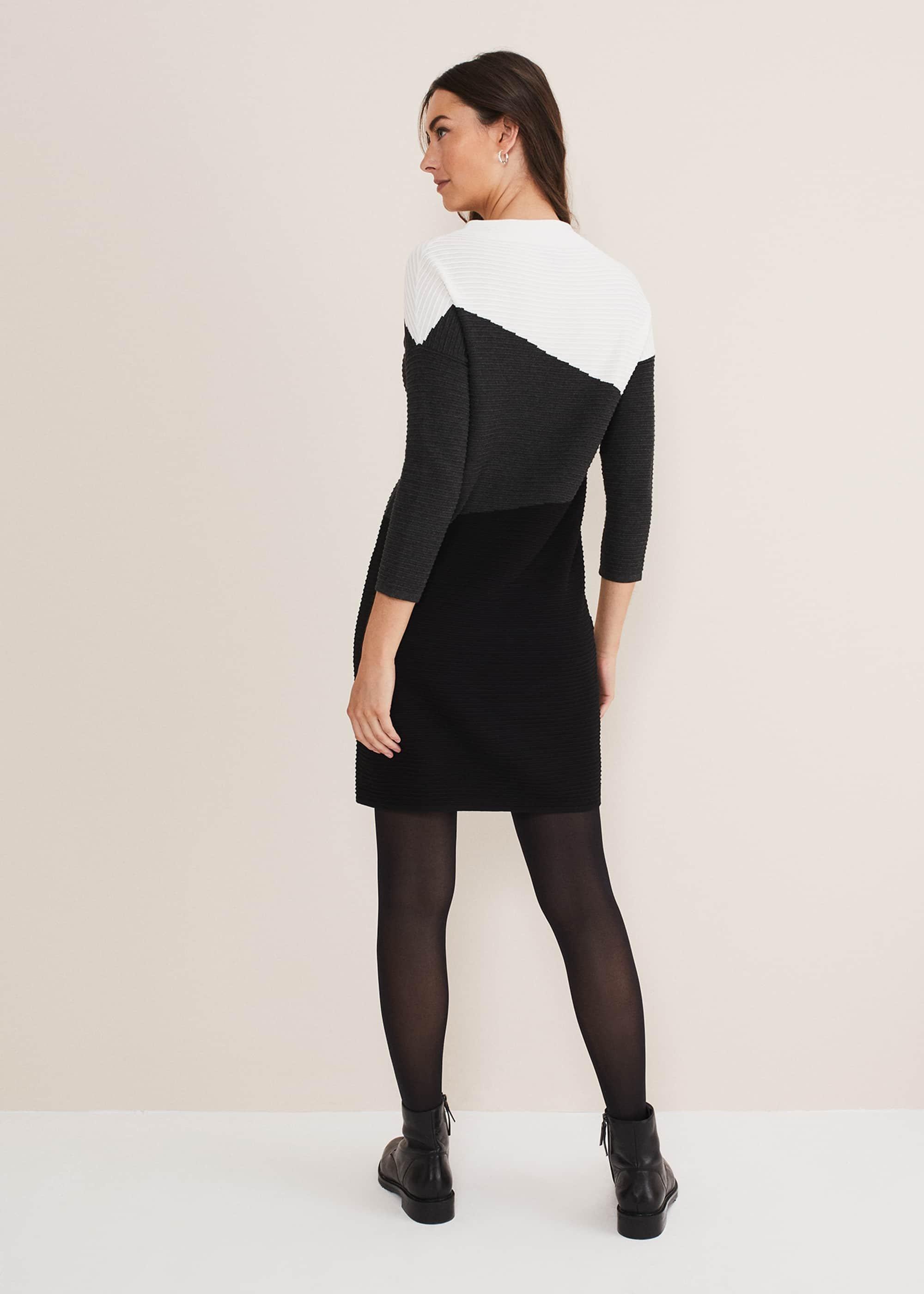 Mali Textured Stitch Colourblock Dress