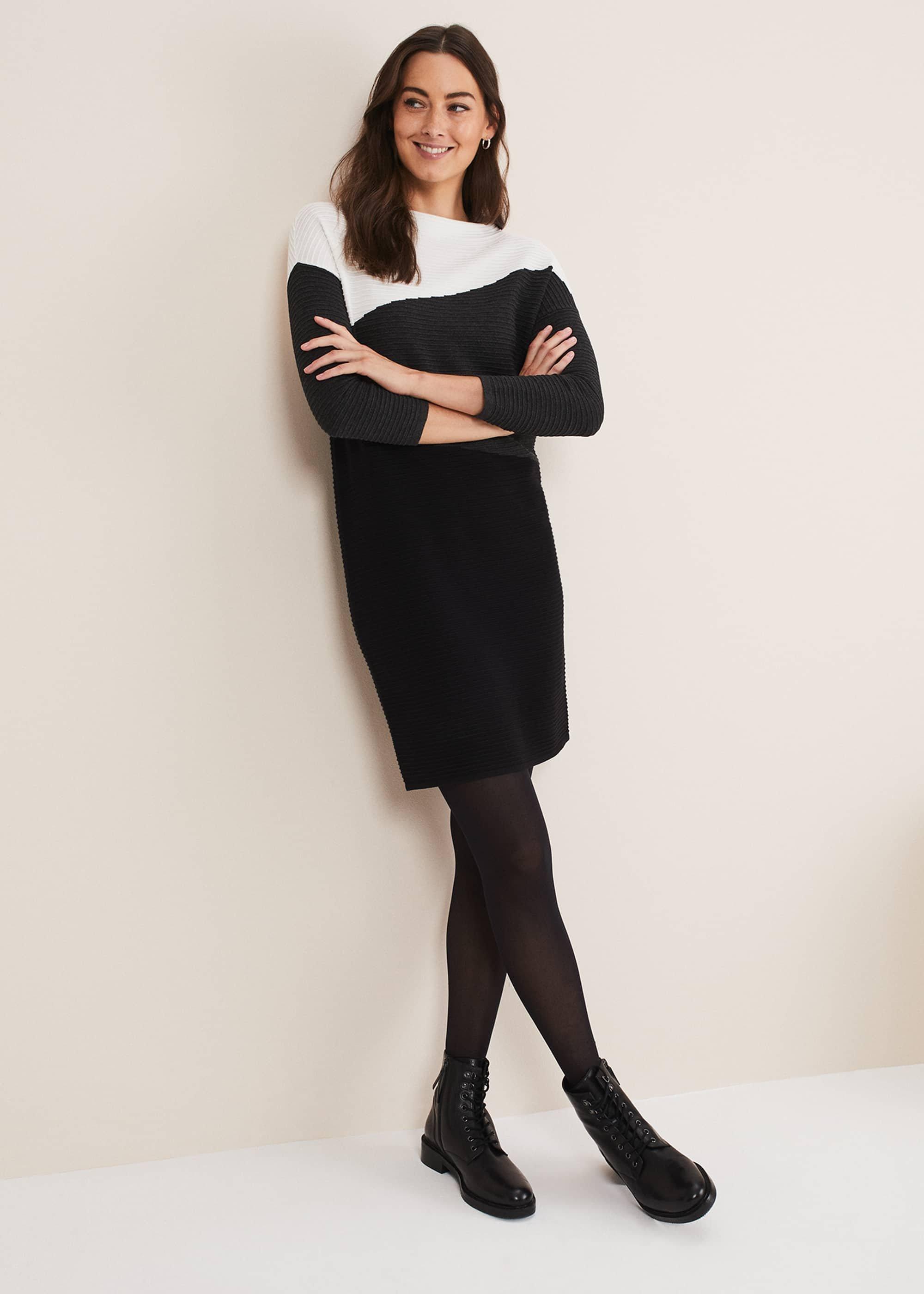 Mali Textured Stitch Colourblock Dress