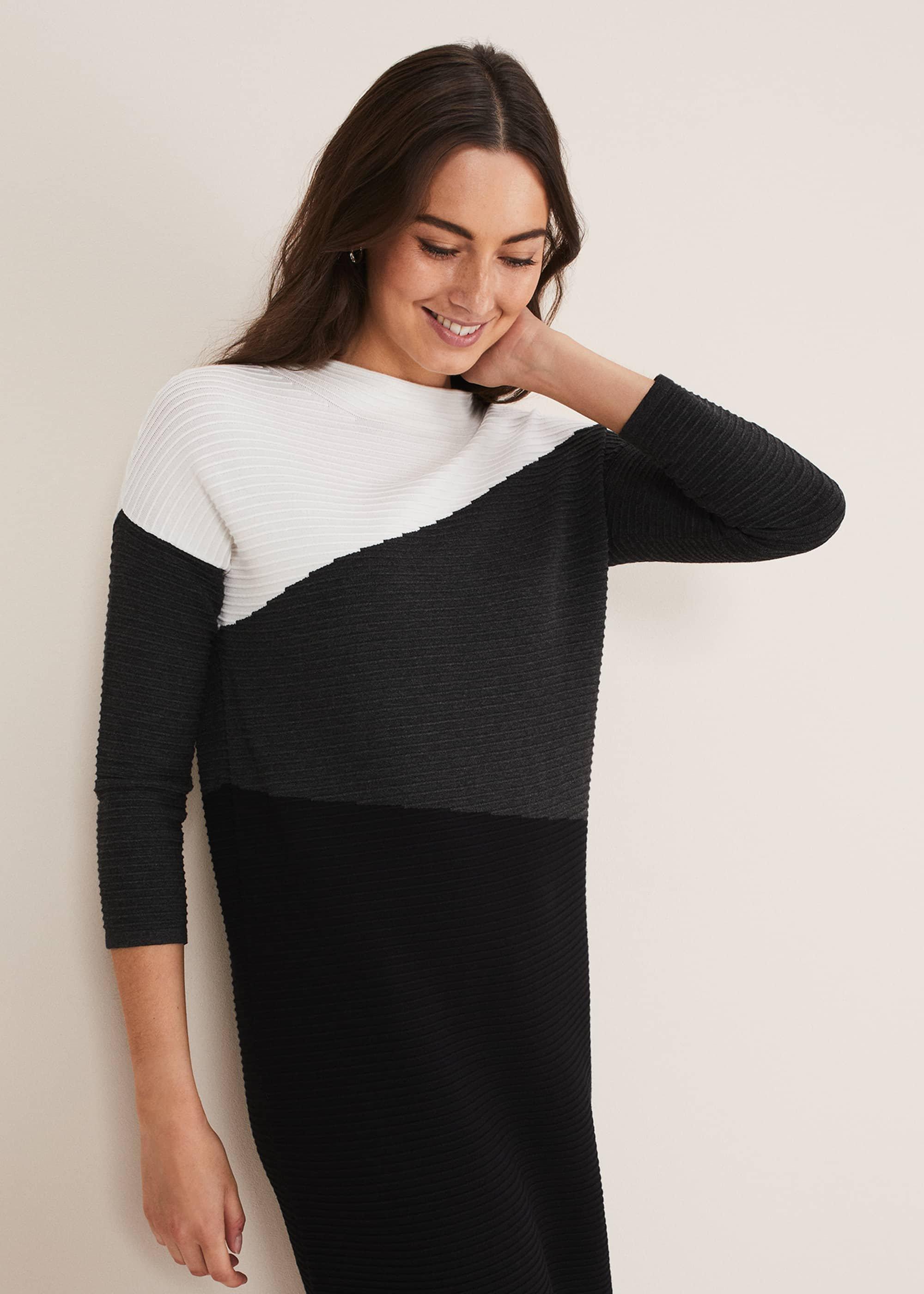 Mali Textured Stitch Colourblock Dress