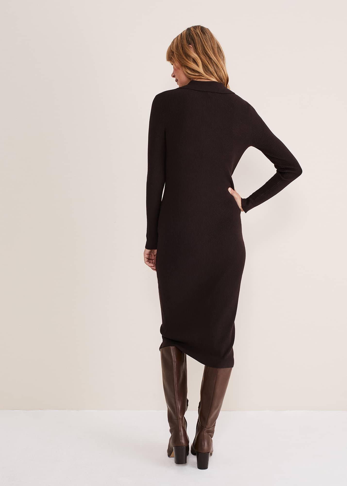 Rosa Ribbed Button Through Dress