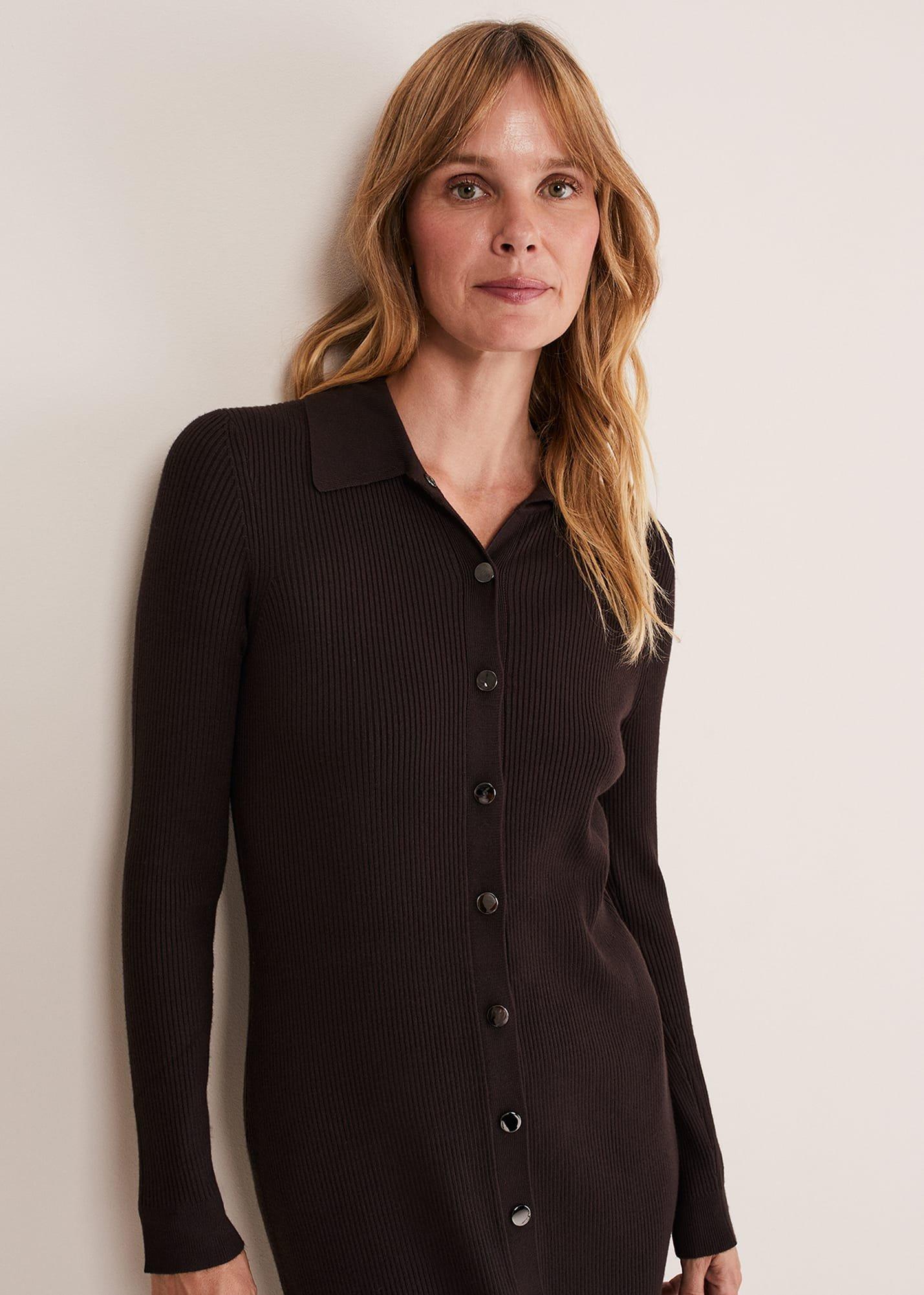 Rosa Ribbed Button Through Dress
