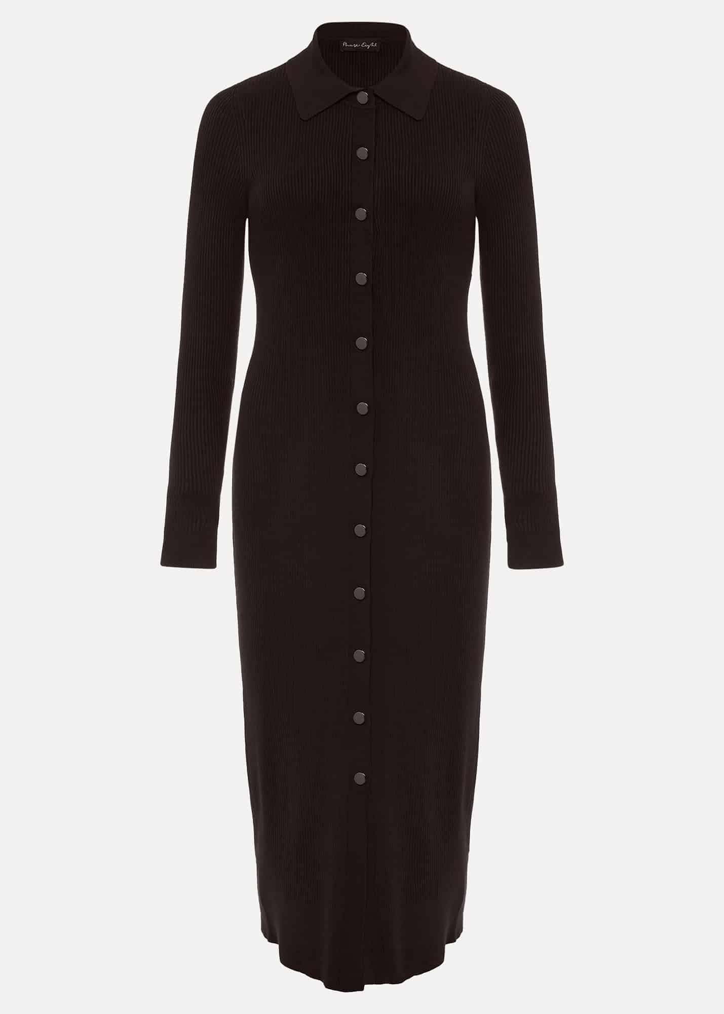 Rosa Ribbed Button Through Dress