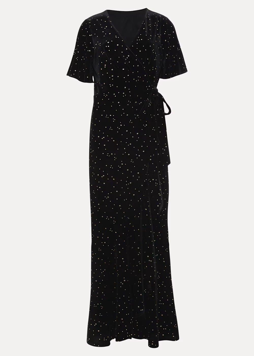 Holly Velvet Star Wrap Maxi Dress