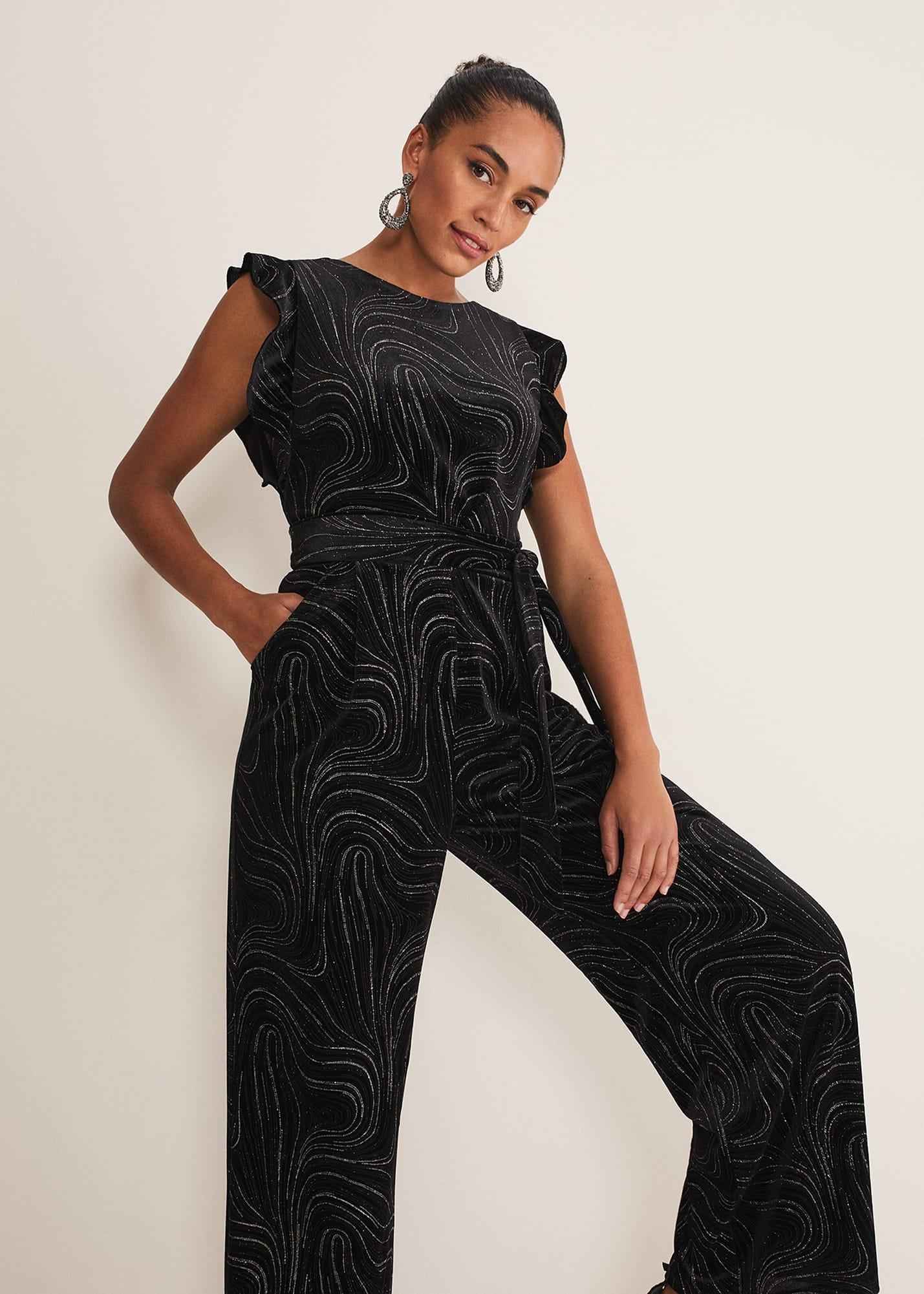 Victoriana Swirl Velvet Jumpsuit