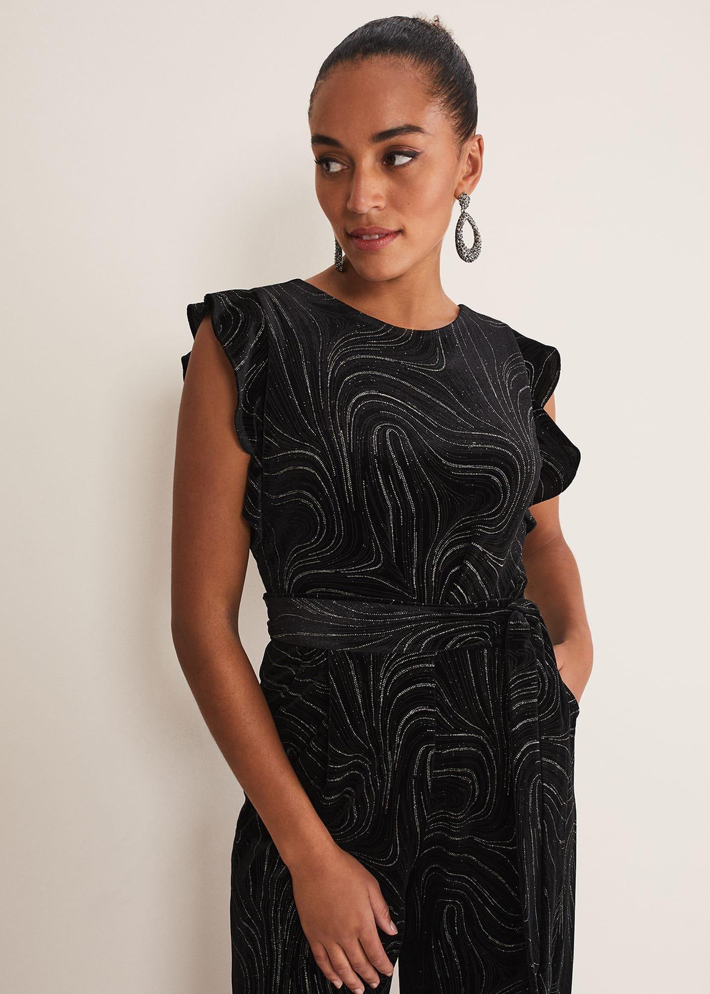 Victoriana Swirl Velvet Jumpsuit