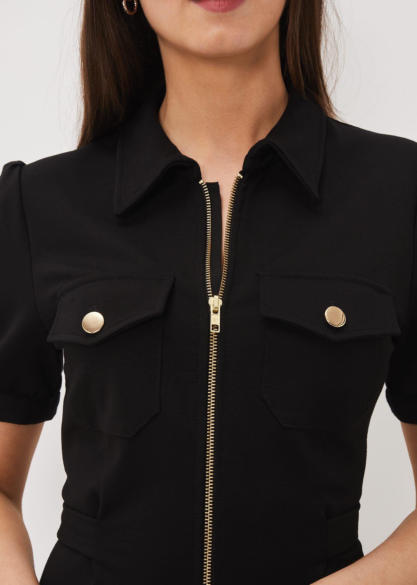 Shaden Zip Front Ponte Dress