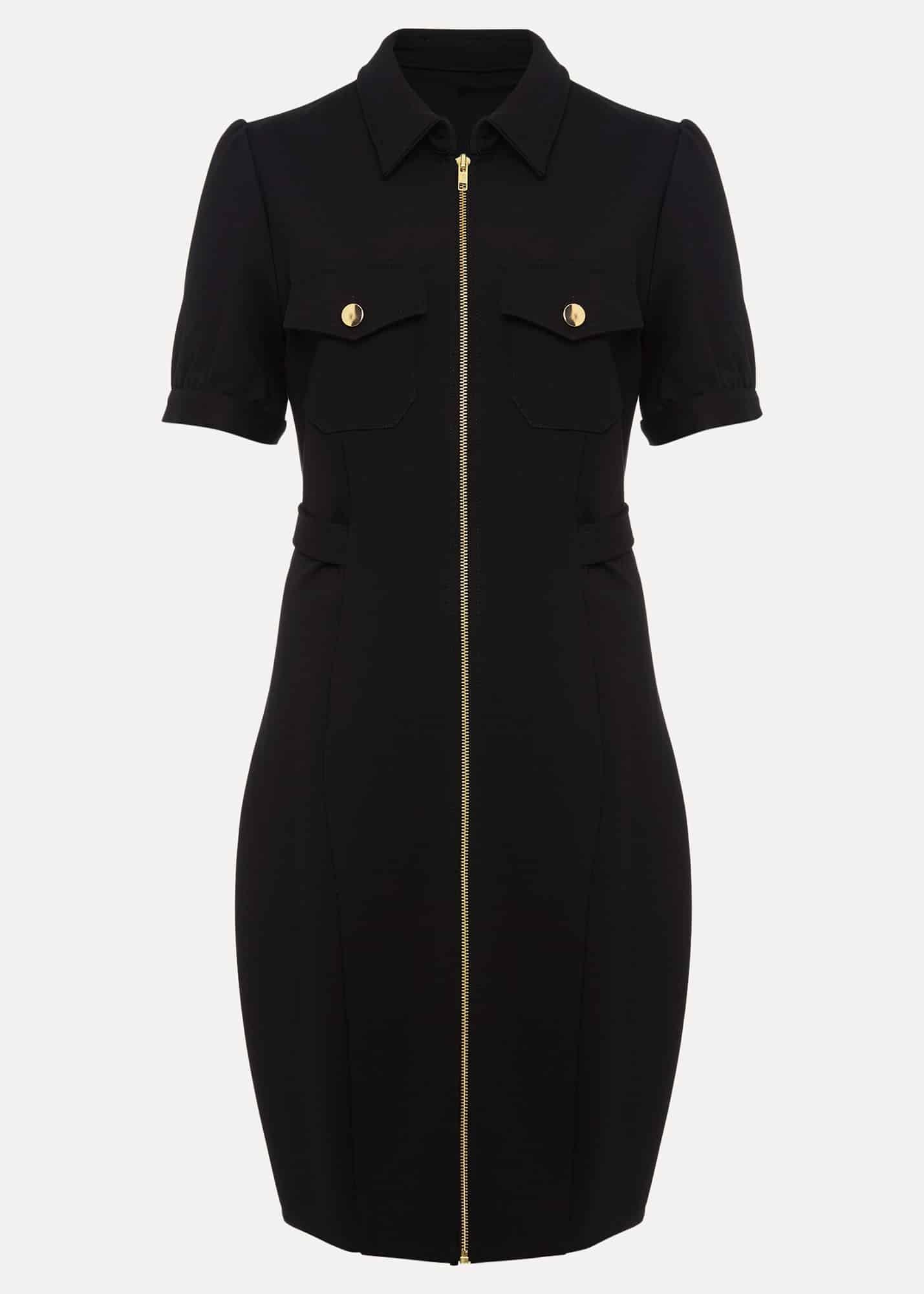 Shaden Zip Front Ponte Dress