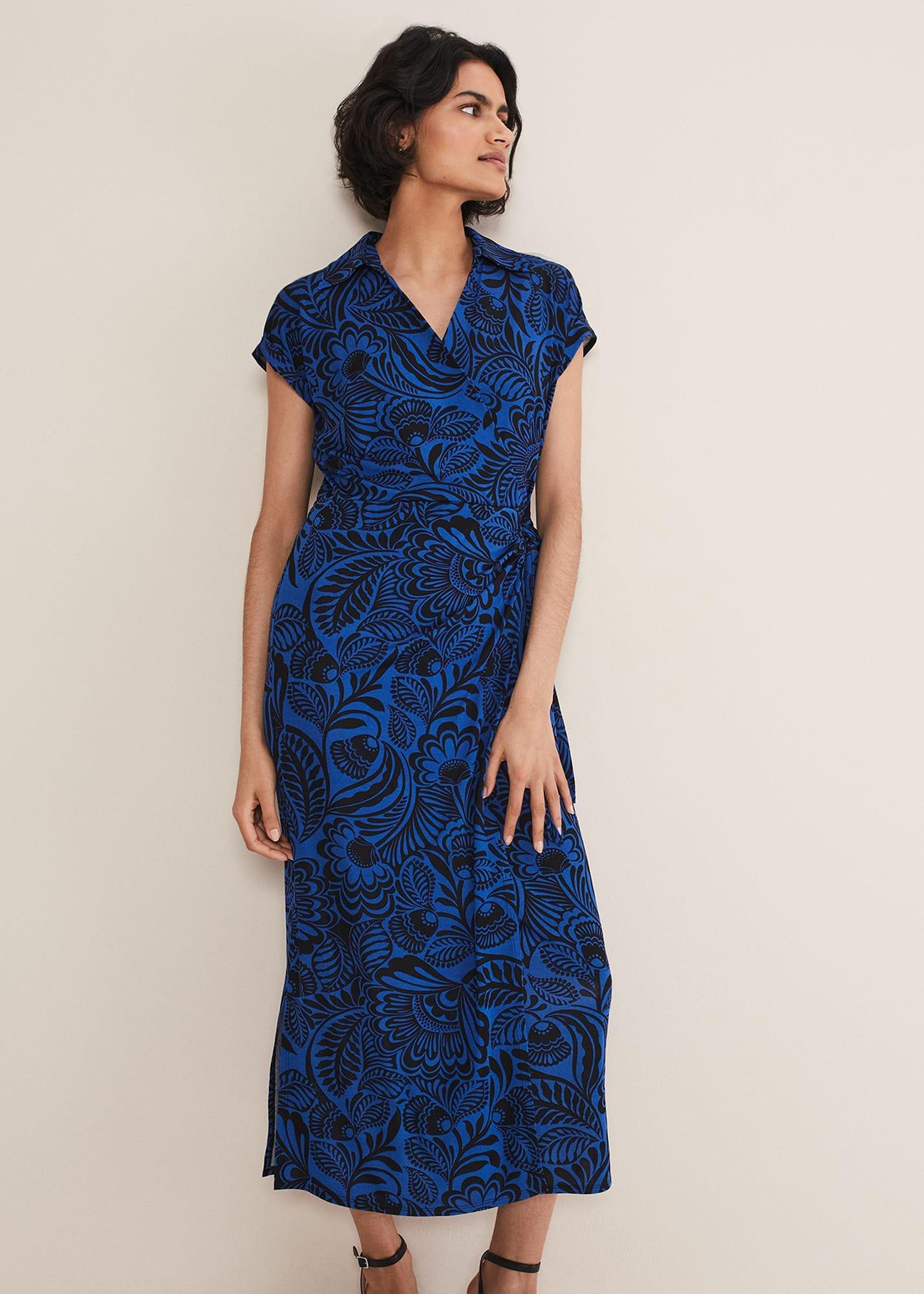 Mara Abstract Print Wrap Dress