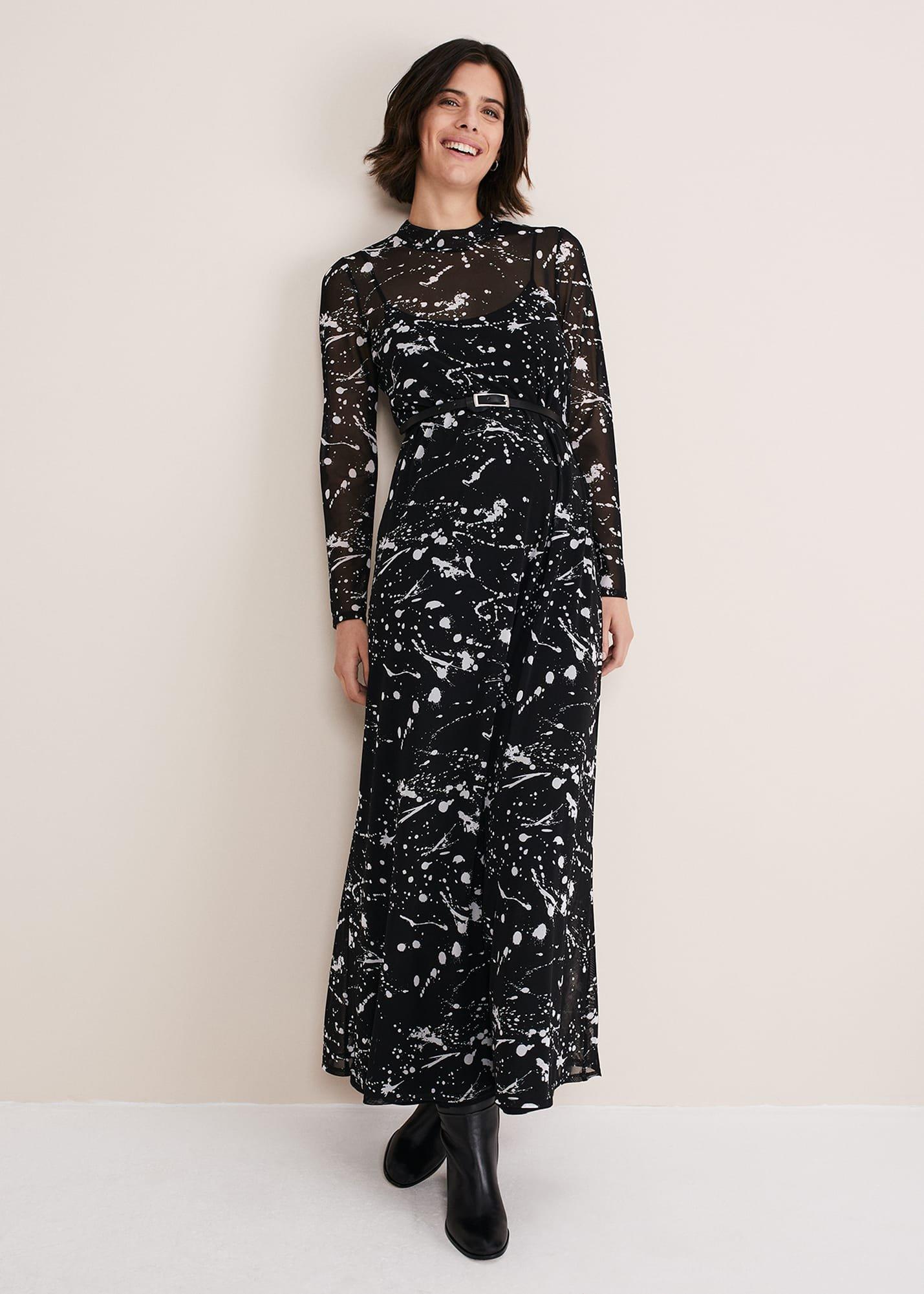 Elianna Splatter Long Sleeved Dress