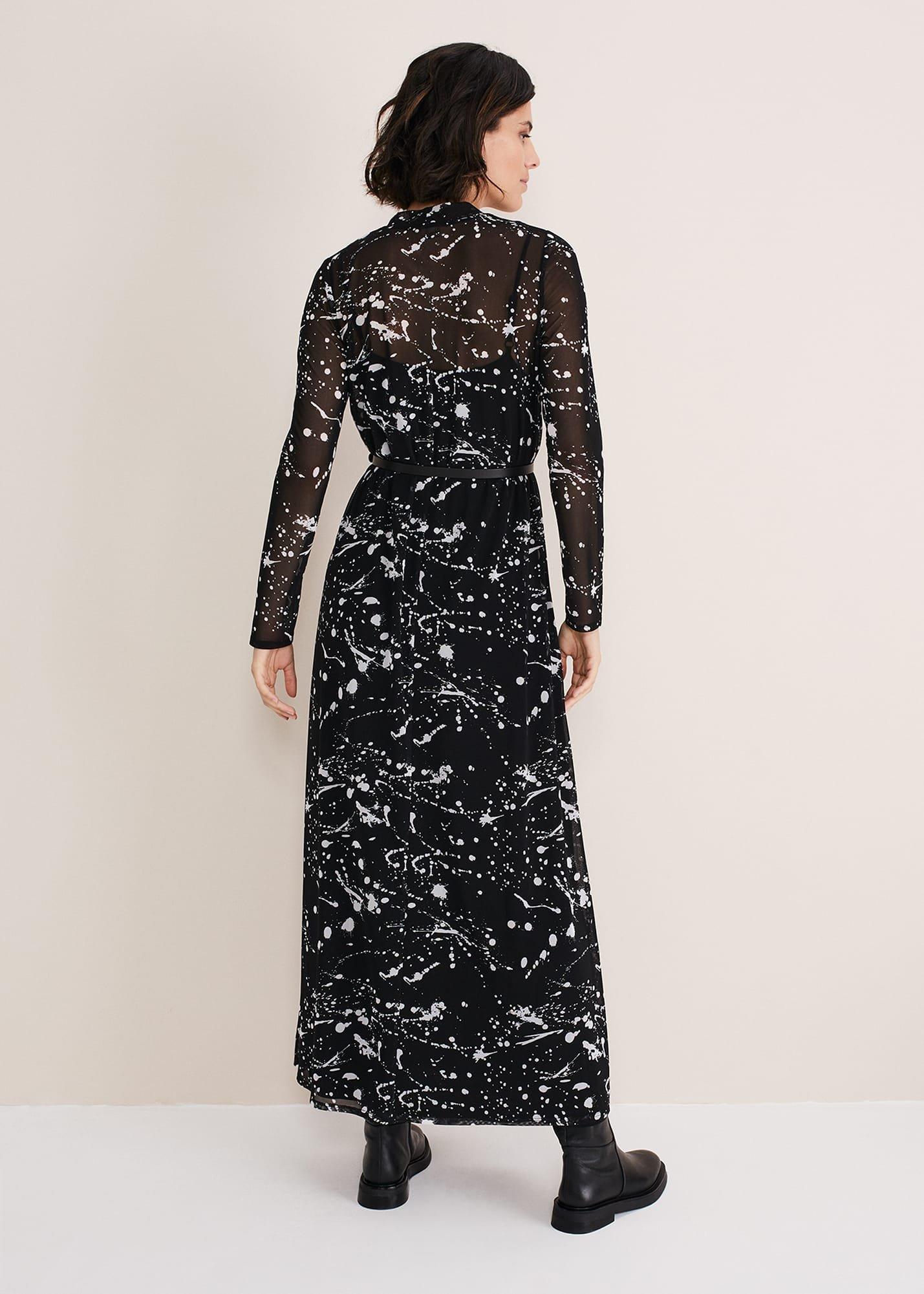 Elianna Splatter Long Sleeved Dress