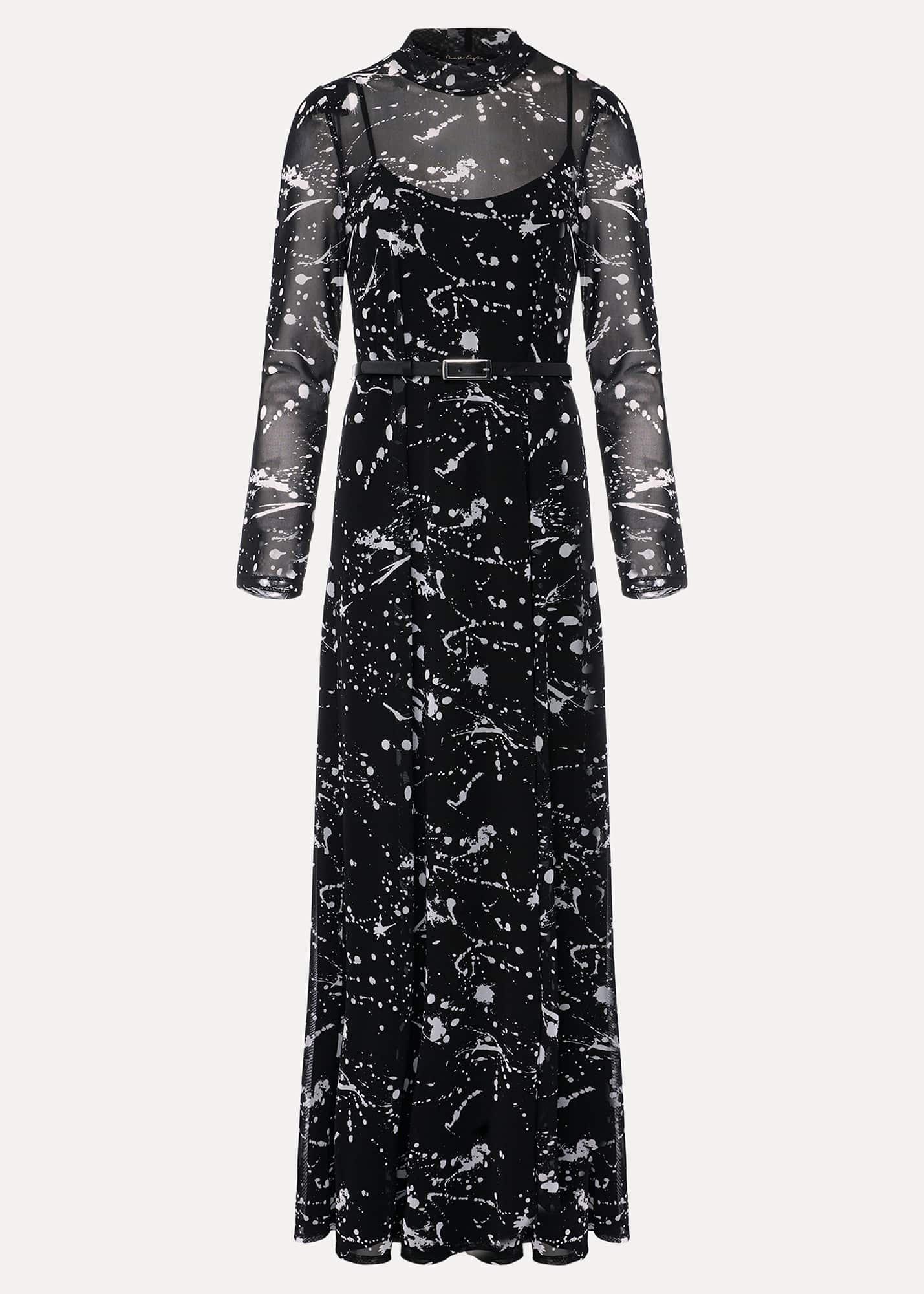 Elianna Splatter Long Sleeved Dress