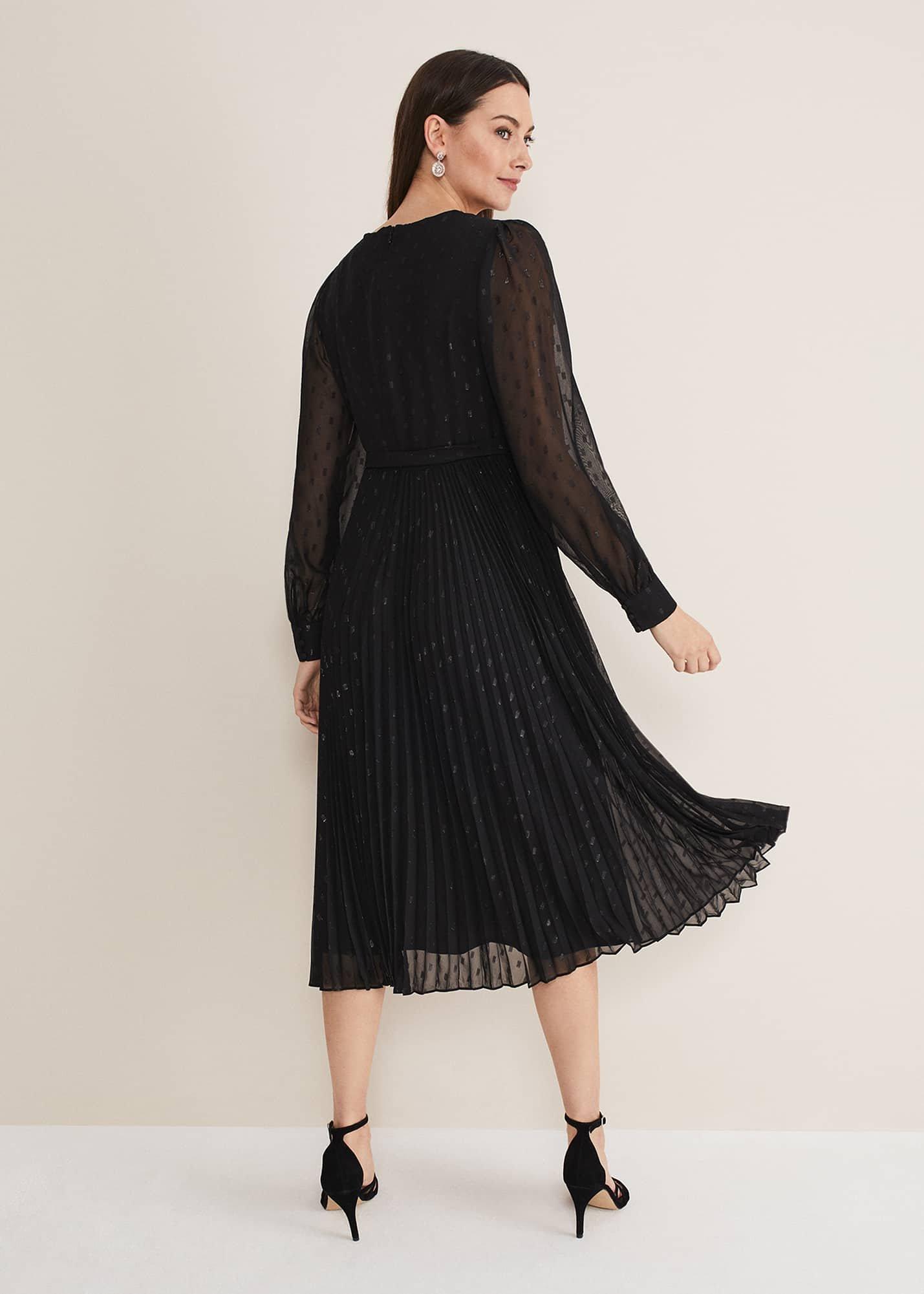 Dani Shimmer Pleat Dress