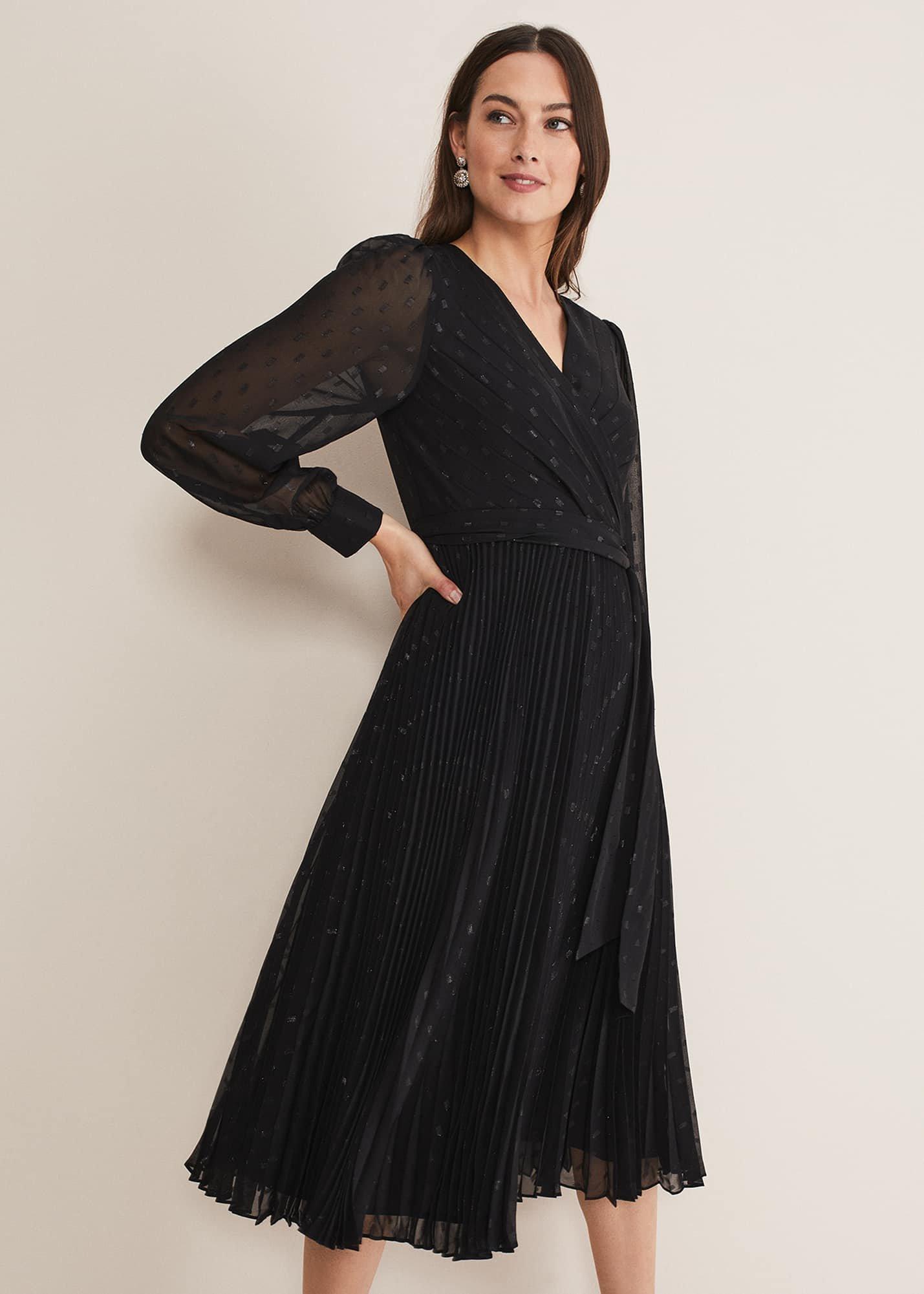 Dani Shimmer Pleat Dress