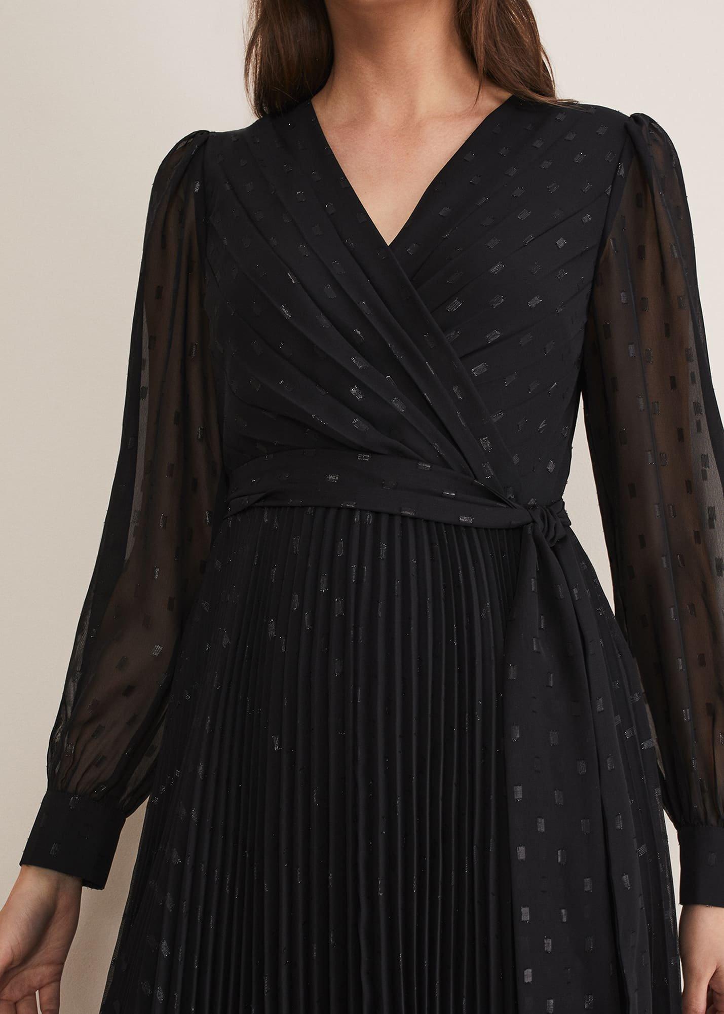 Dani Shimmer Pleat Dress