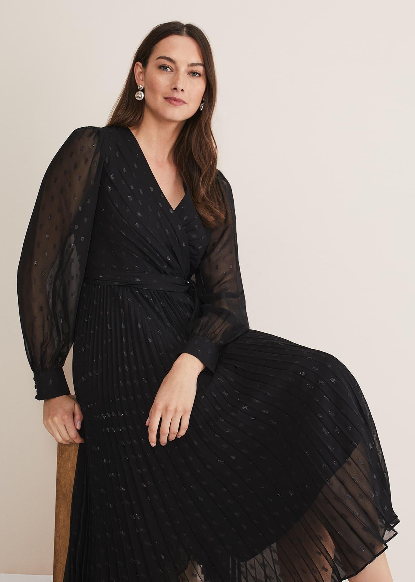 Dani Shimmer Pleat Dress