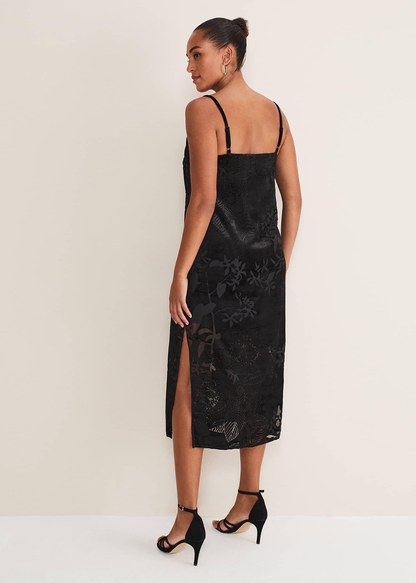 Fayette Textured Velvet Slip Dress