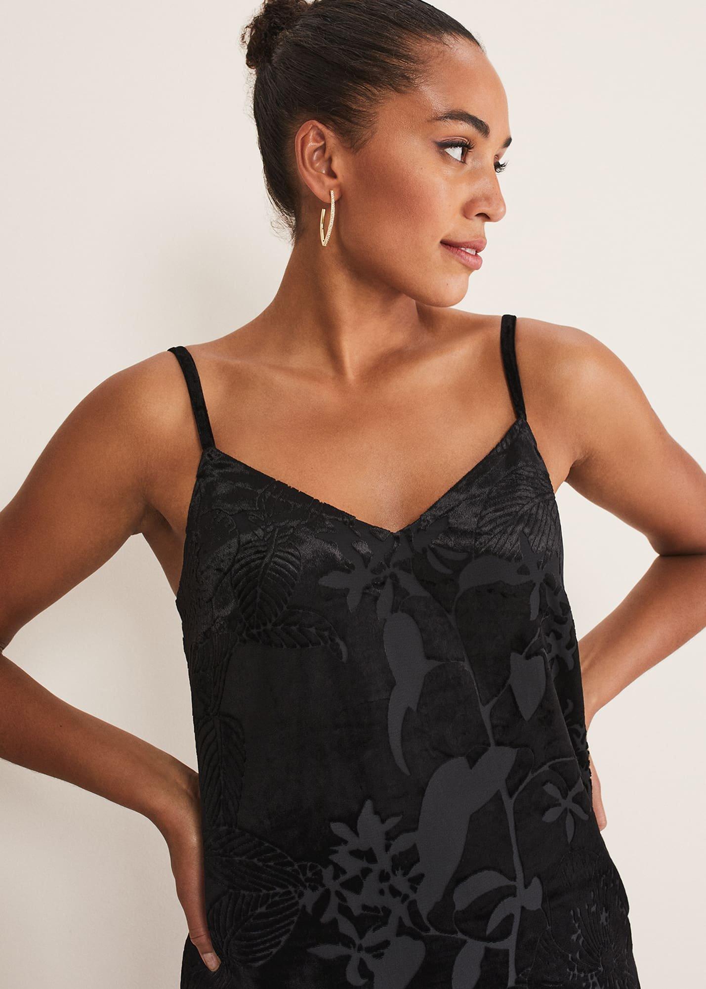 Fayette Textured Velvet Slip Dress