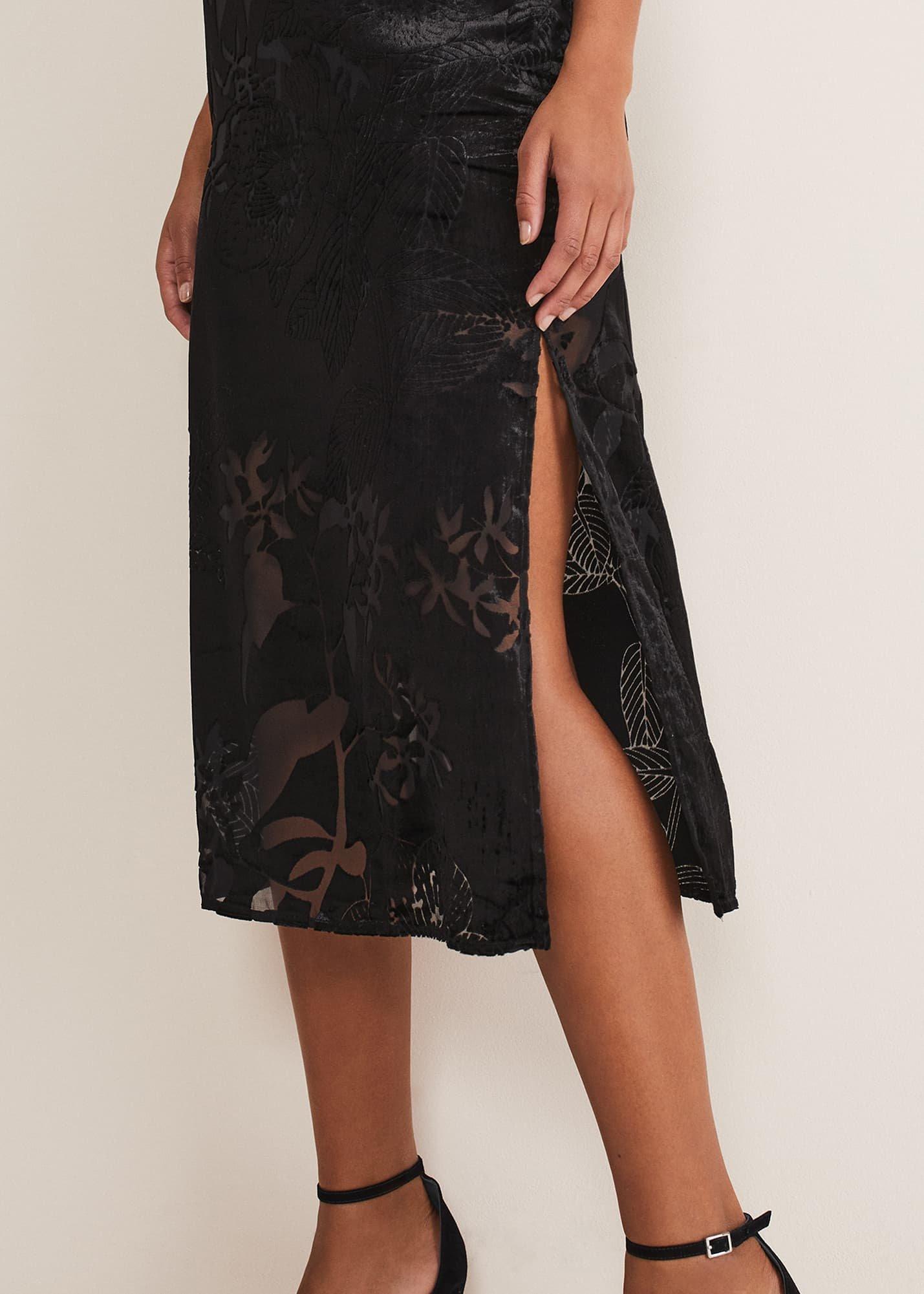 Fayette Textured Velvet Slip Dress