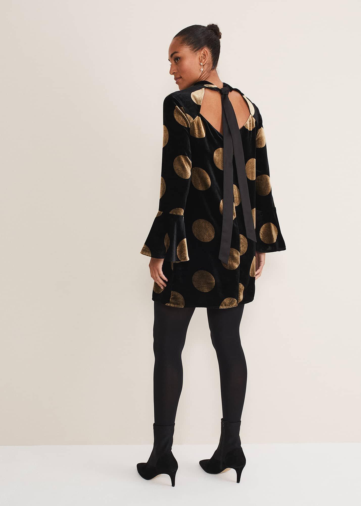 Aylin Spot Bell Sleeve Dress