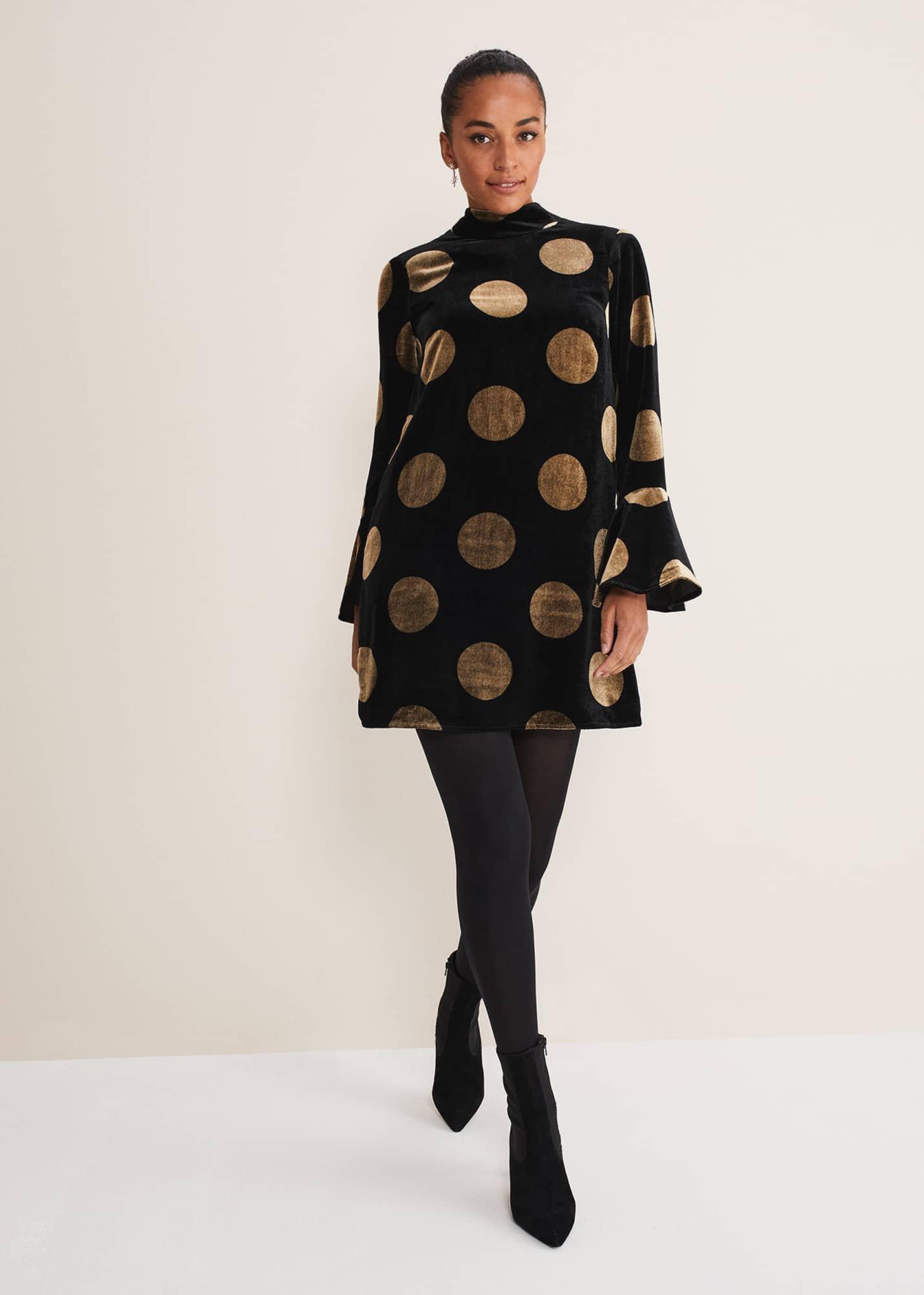 Aylin Spot Bell Sleeve Dress