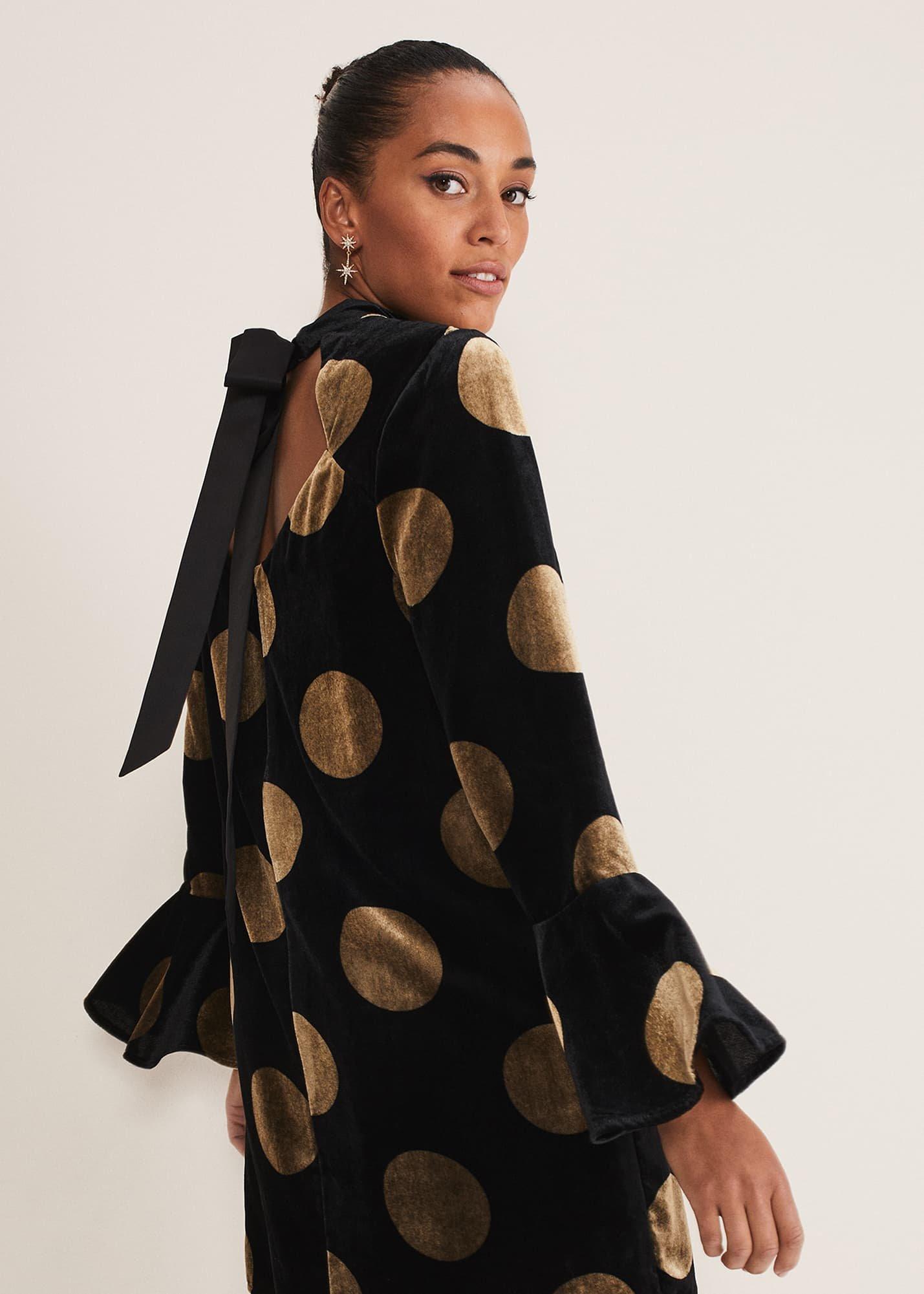 Aylin Spot Bell Sleeve Dress