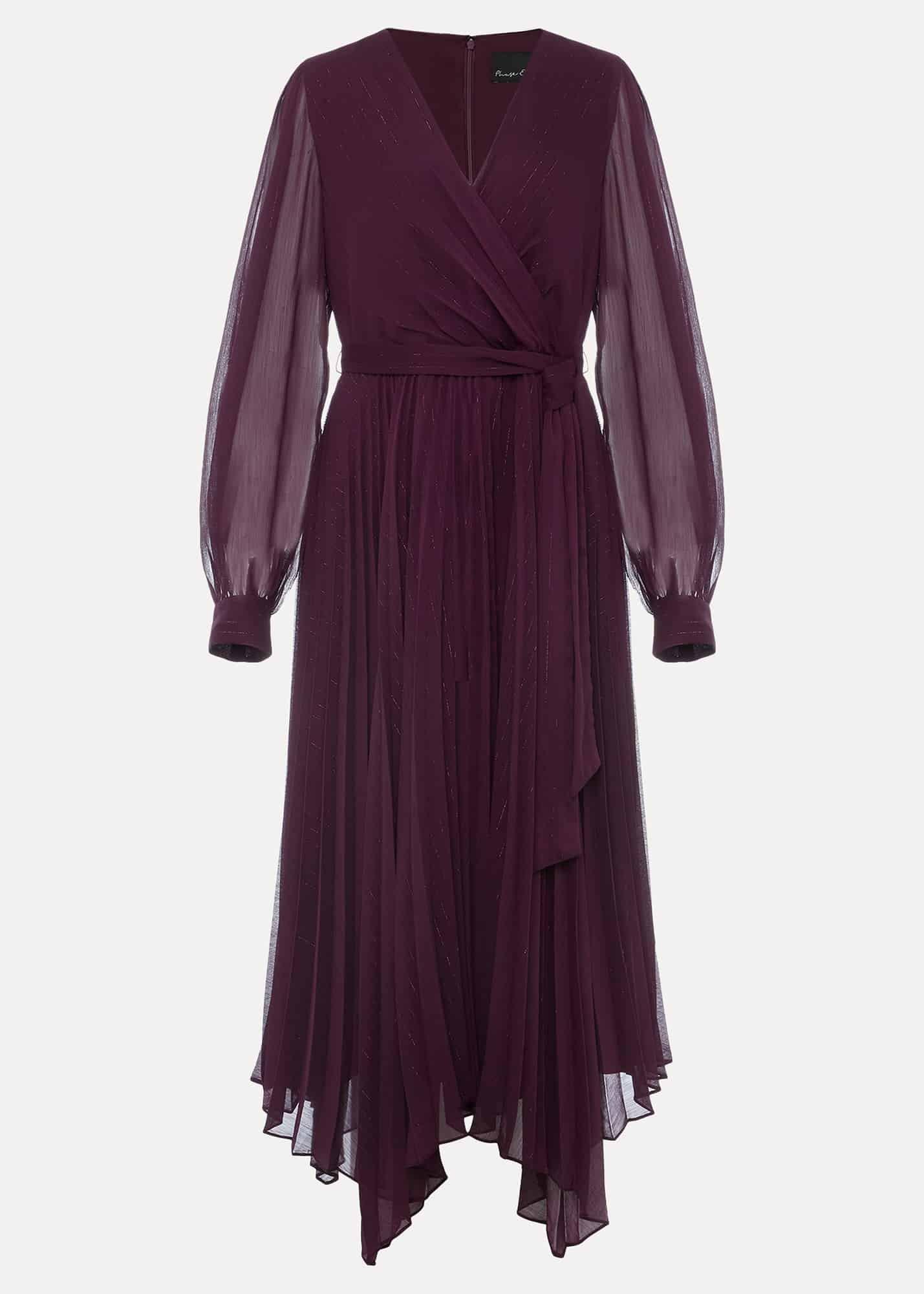 Dani Pleated Belted Midi Dress