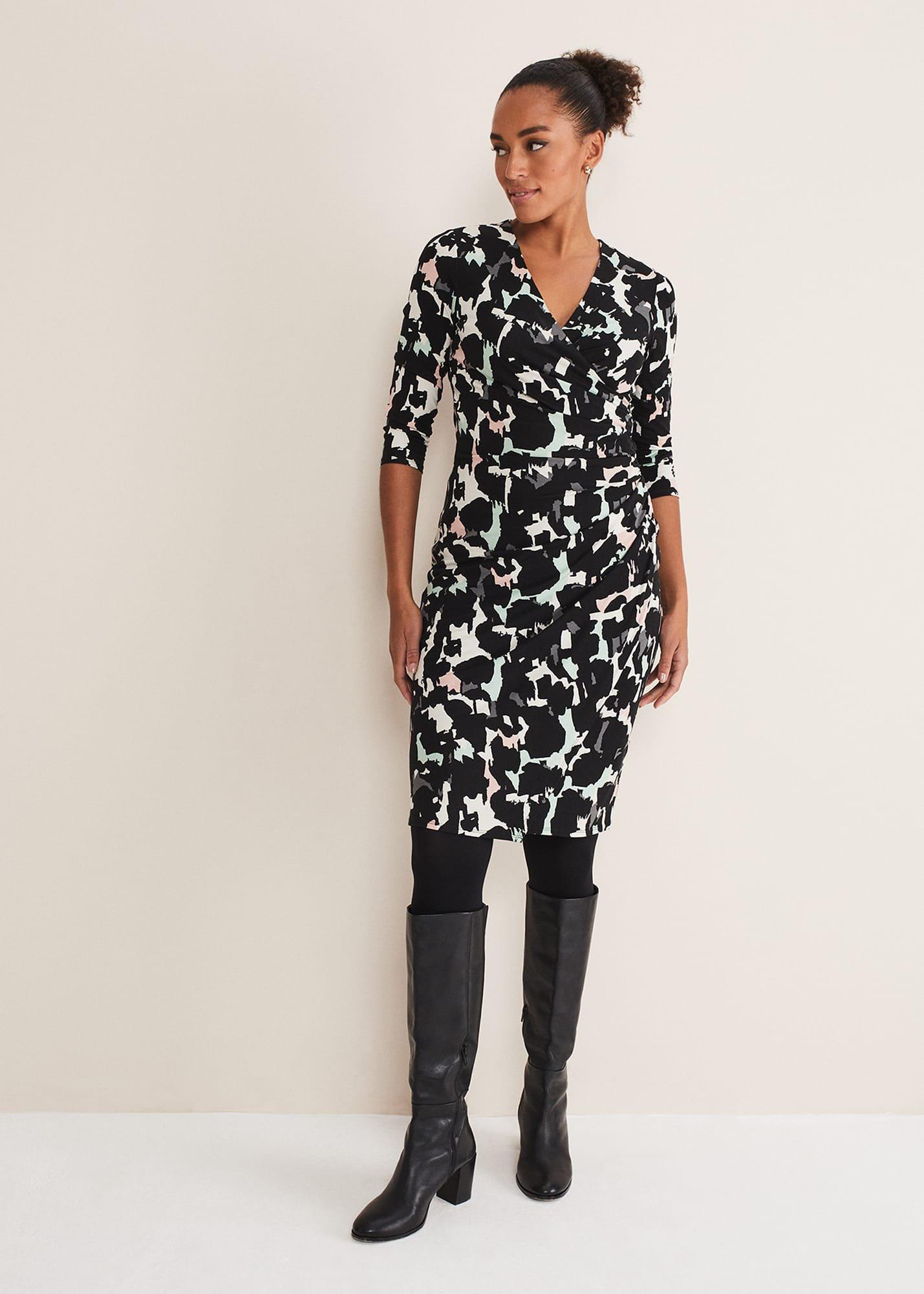 Lanor Wrap Printed Jersey Dress