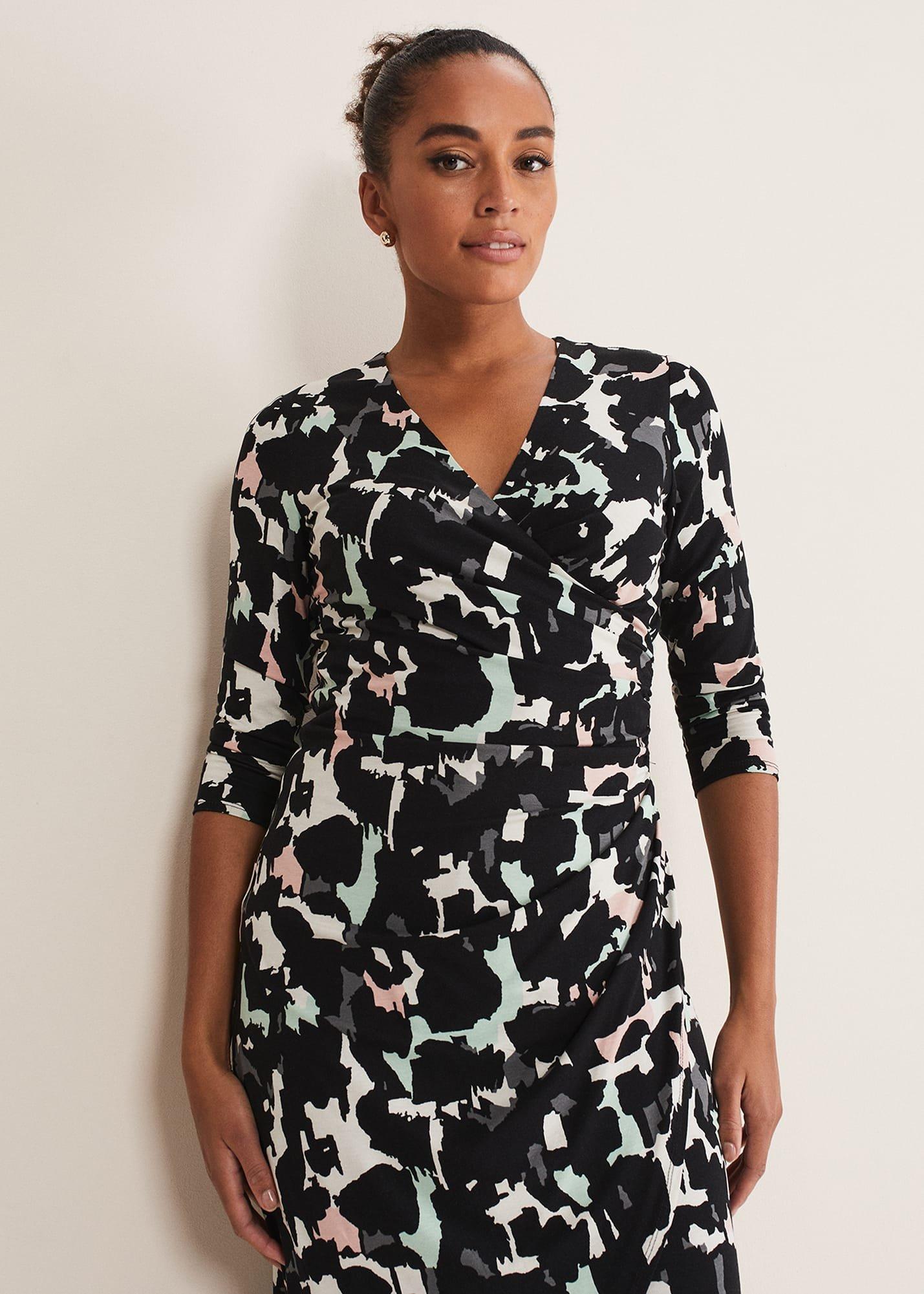 Lanor Wrap Printed Jersey Dress